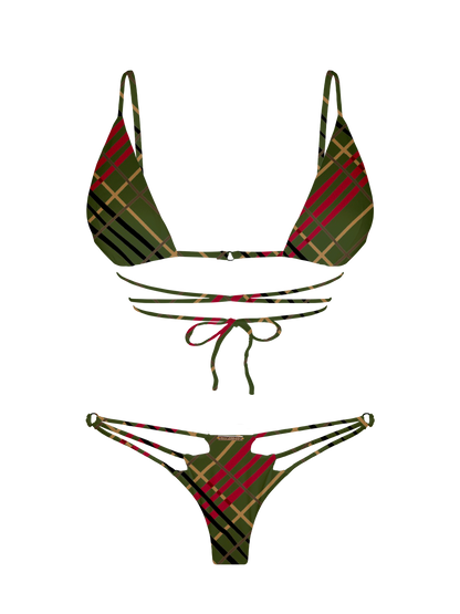 L'Amour Scottish Plaid Diamond V Bikini Bottom