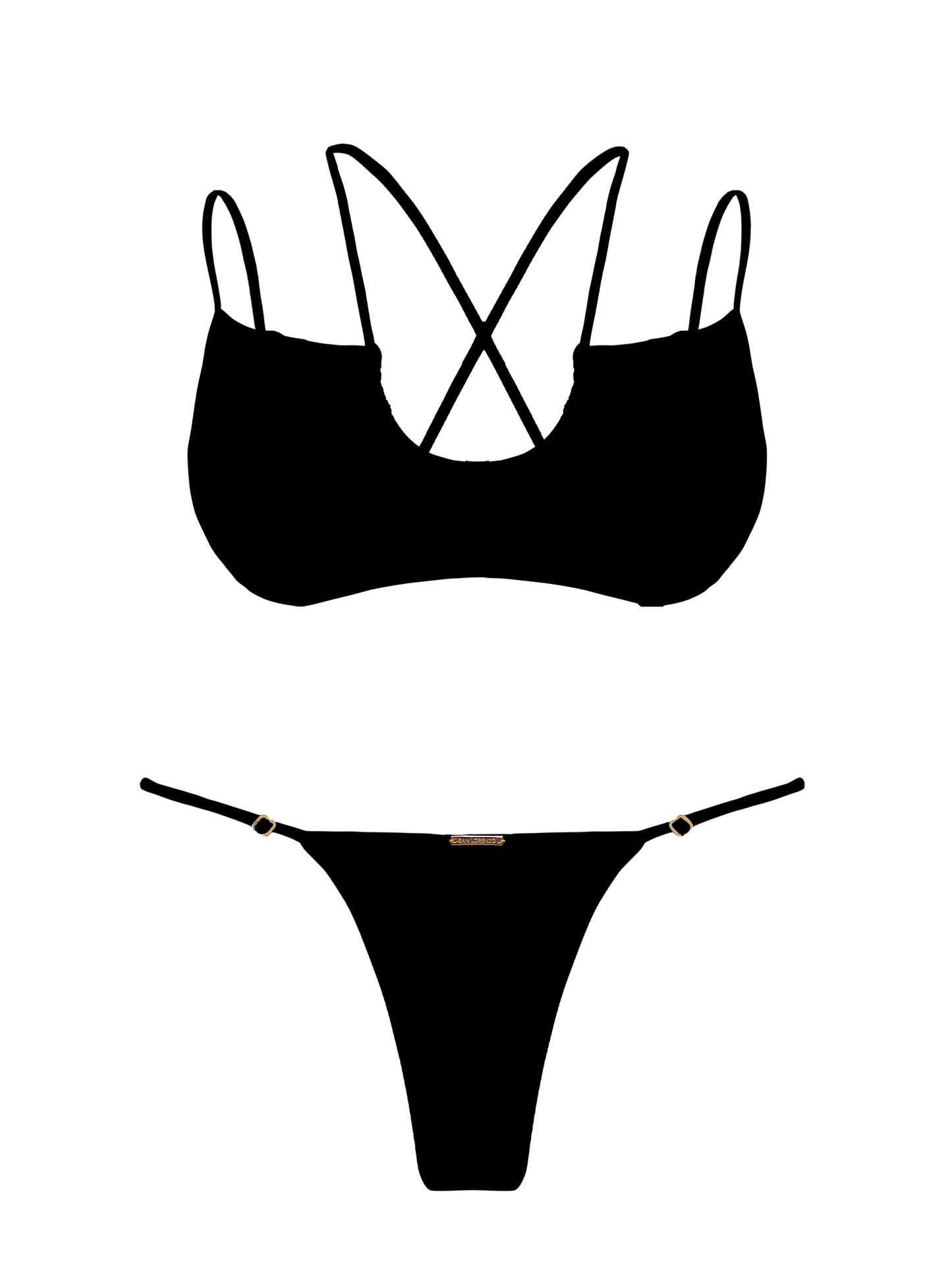 L'Amour Stone Scoop Double String Bikini Top