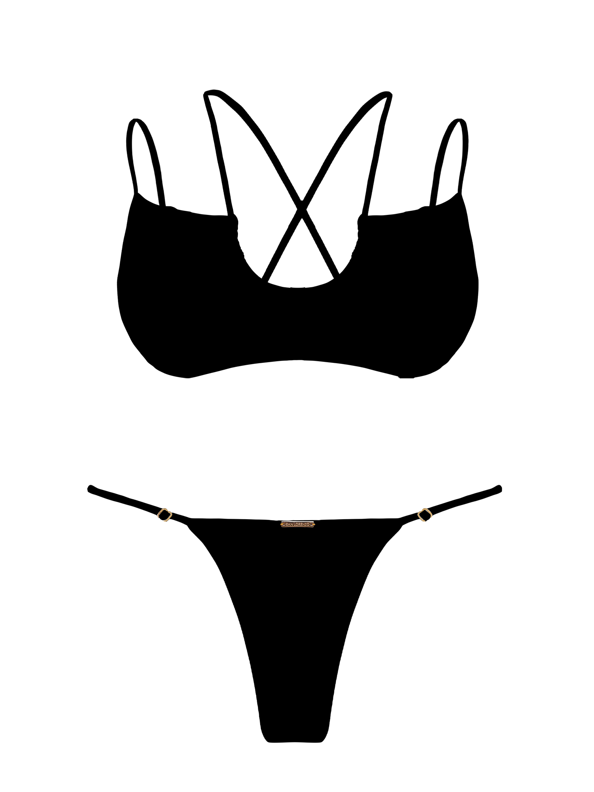 L'Amour Stone Scoop Double String Bikini Top
