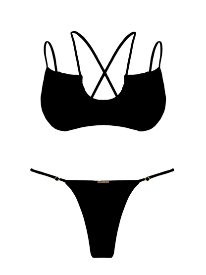 L'Amour Stone Scoop Double String Bikini Top