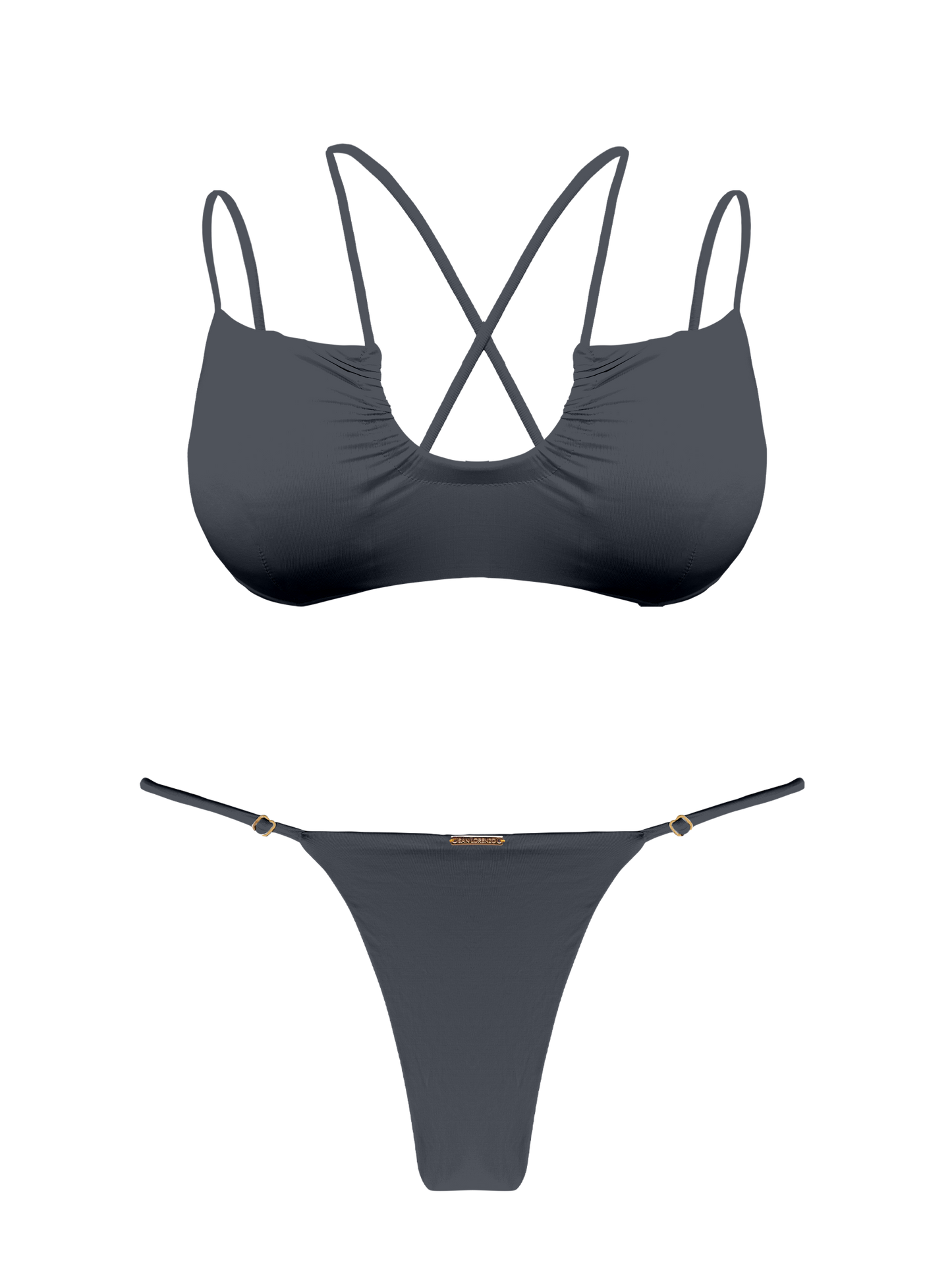 L'Amour Granite Adjustable Thin Brief Bikini Bottom