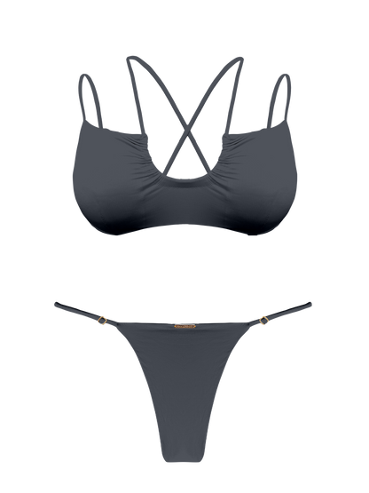 L'Amour Granite Adjustable Thin Brief Bikini Bottom