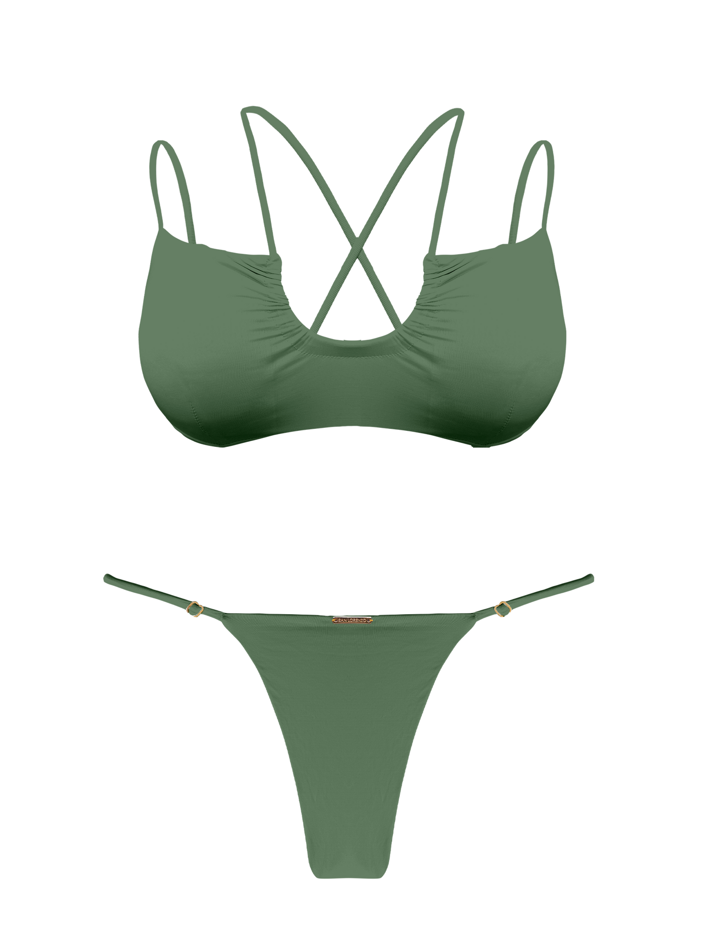 L'Amour Moss Adjustable Thin Brief Bikini Bottom