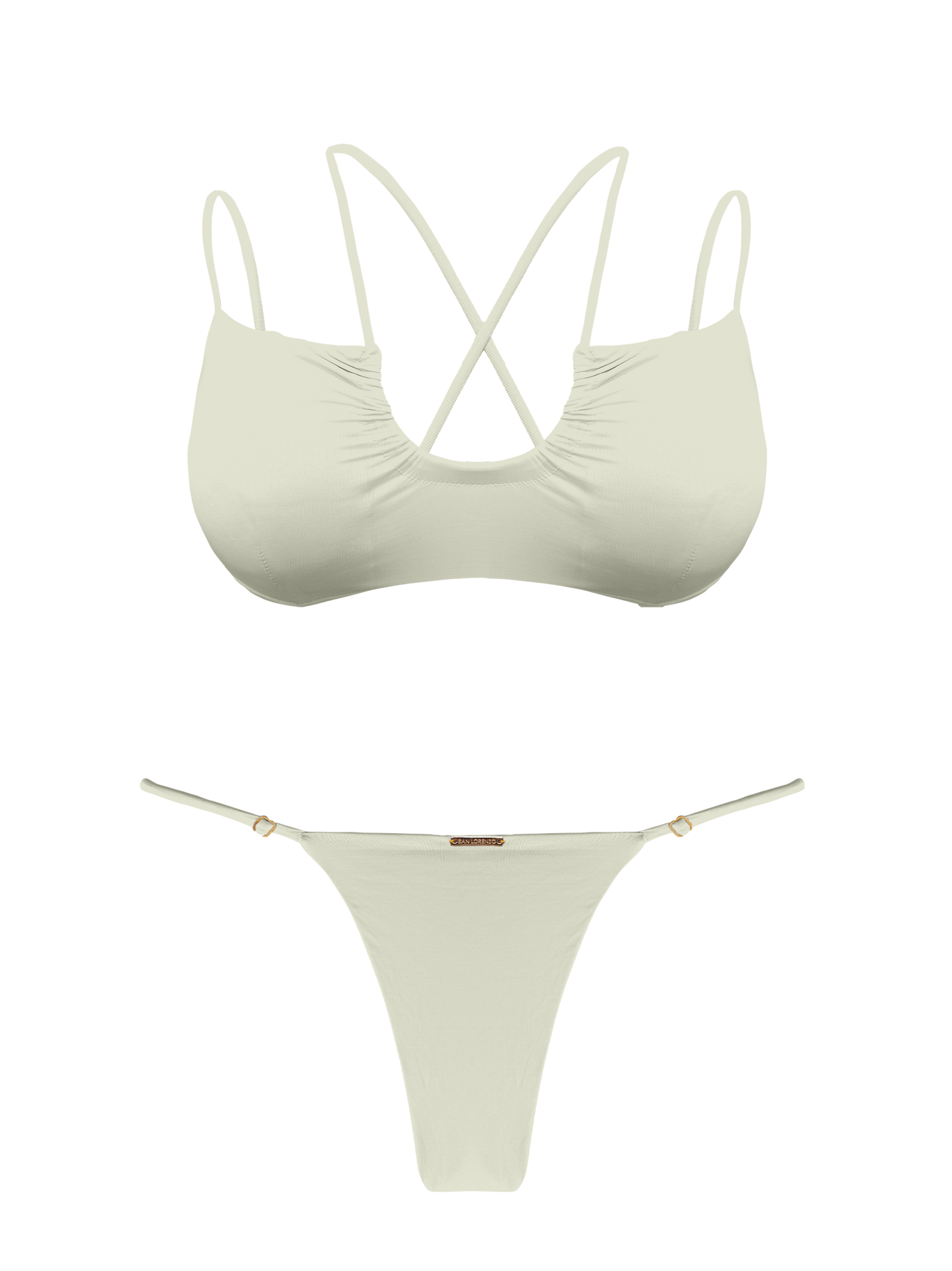 L'Amour Porcelain Adjustable Thin Brief Bikini Bottom