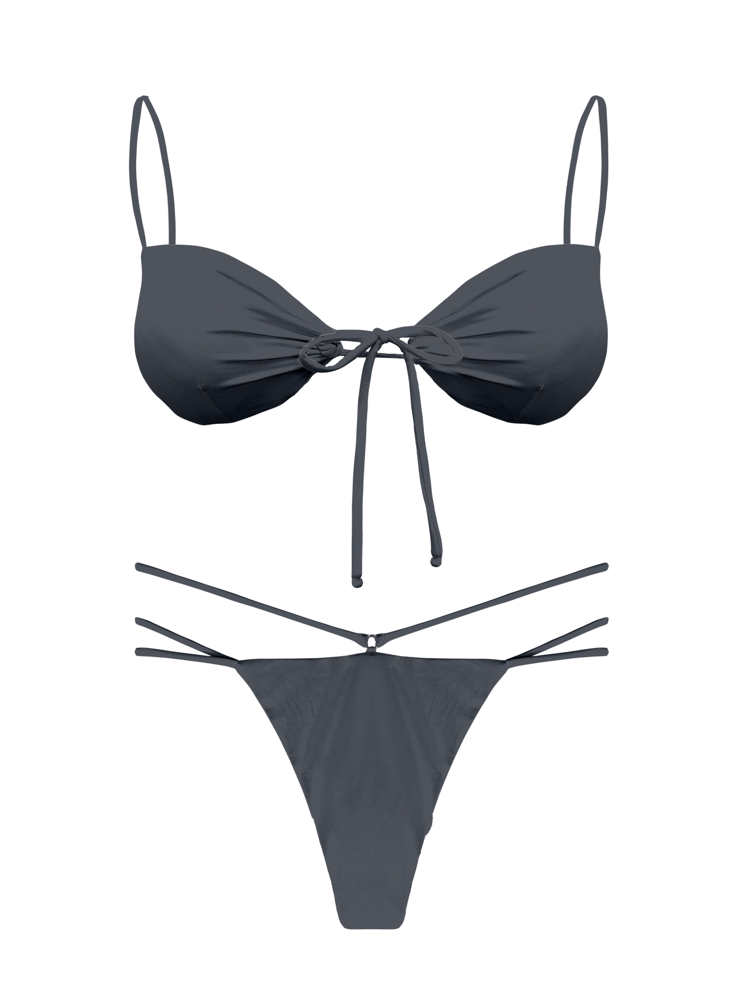 L'Amour Granite Tie Keyhole Bikini Top