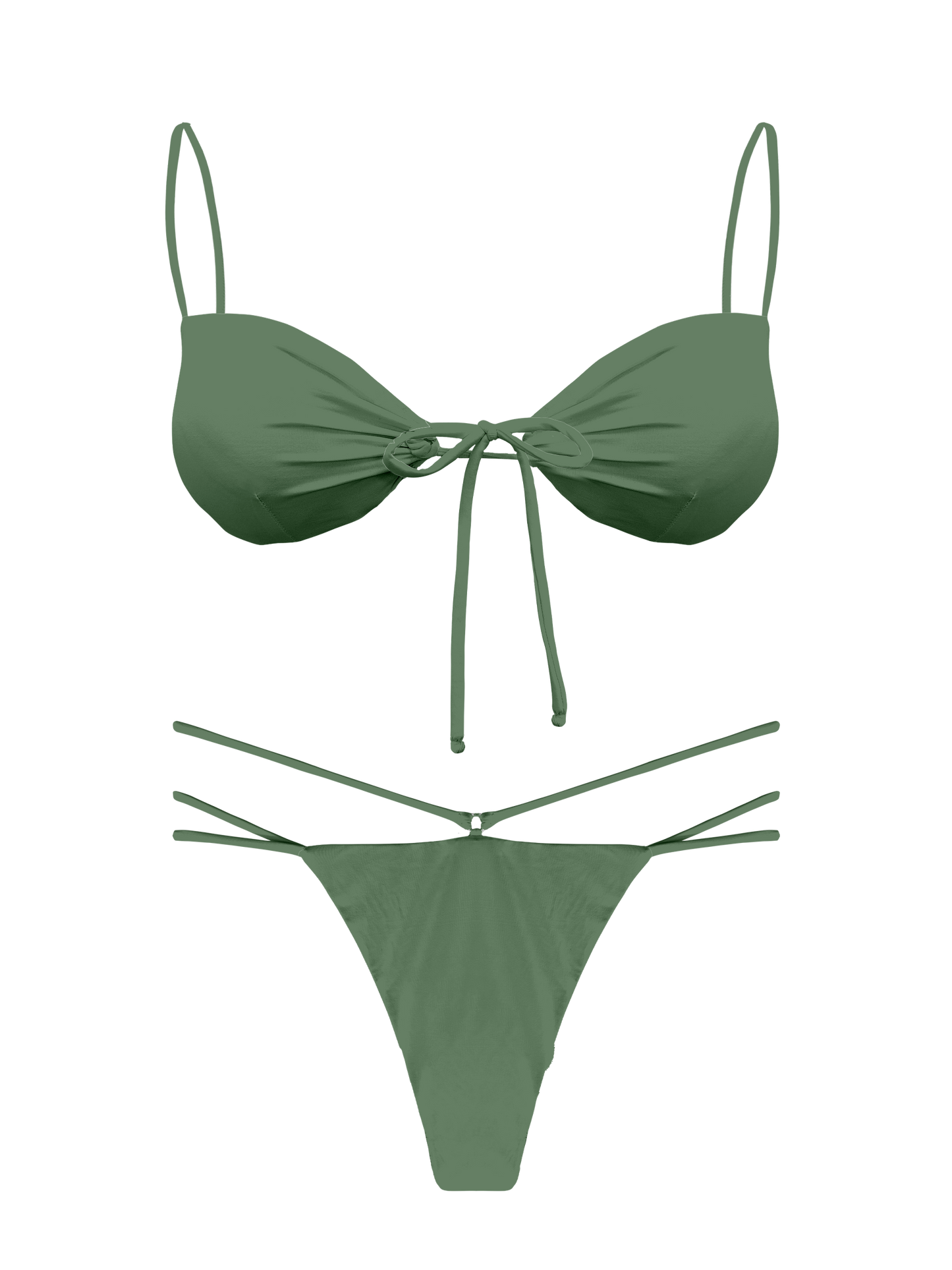 L'Amour Moss Double String Thong Bikini Bottom