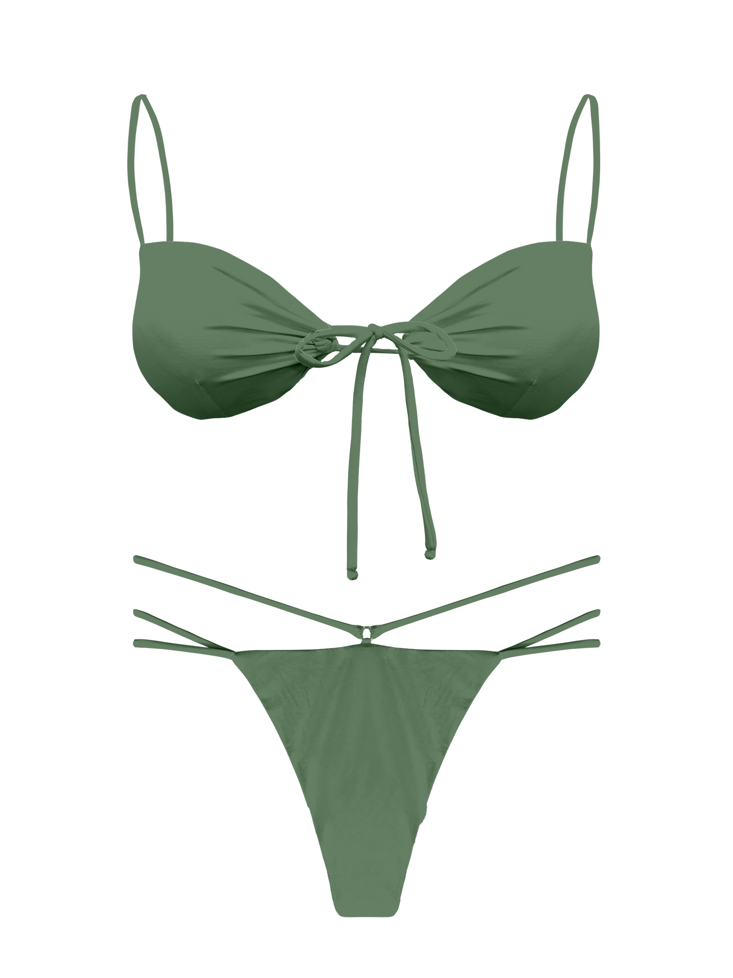 L'Amour Moss Tie Keyhole Bikini Top