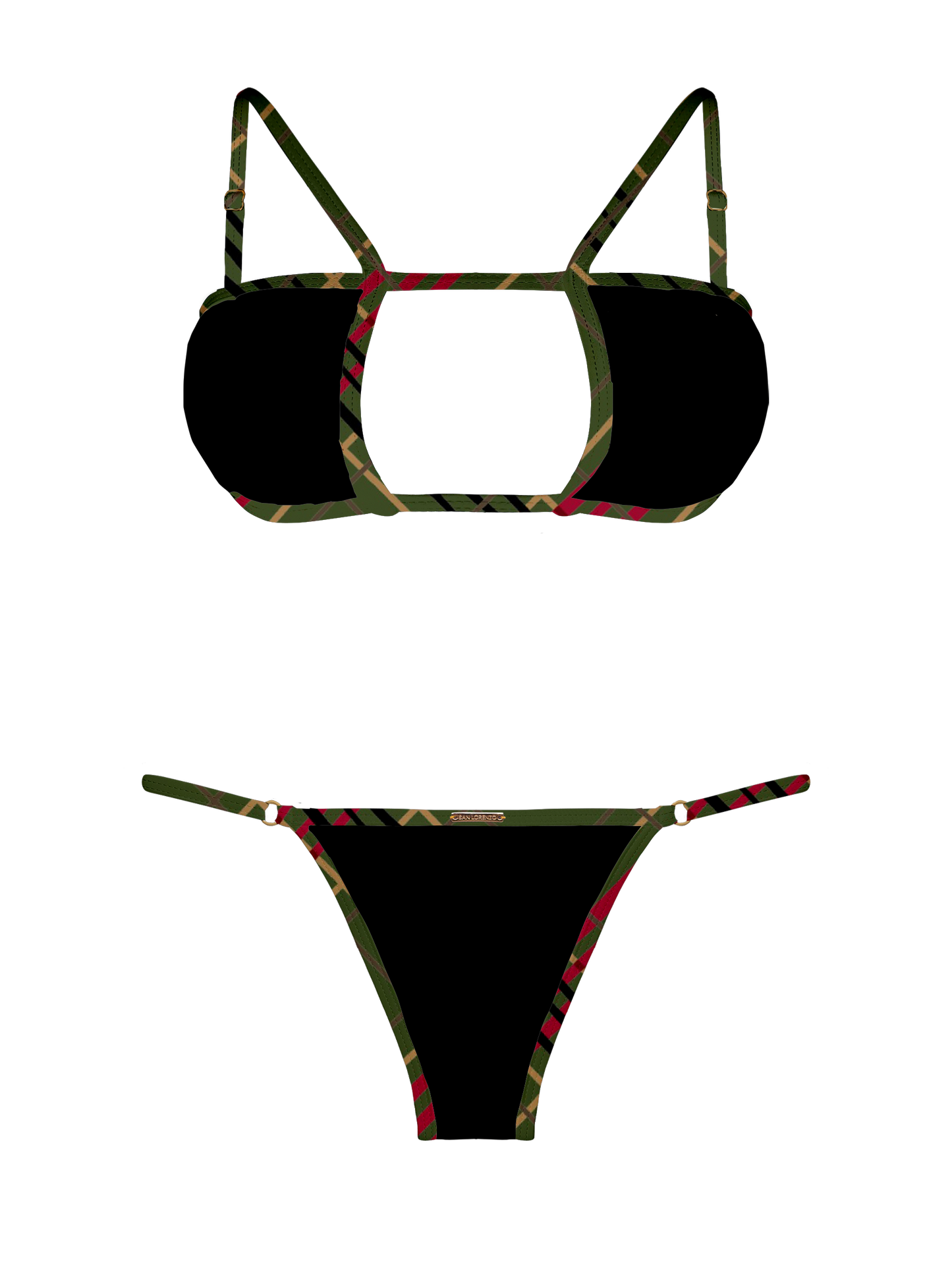 L'Amour Stone Trim Keyhole Bikini Top