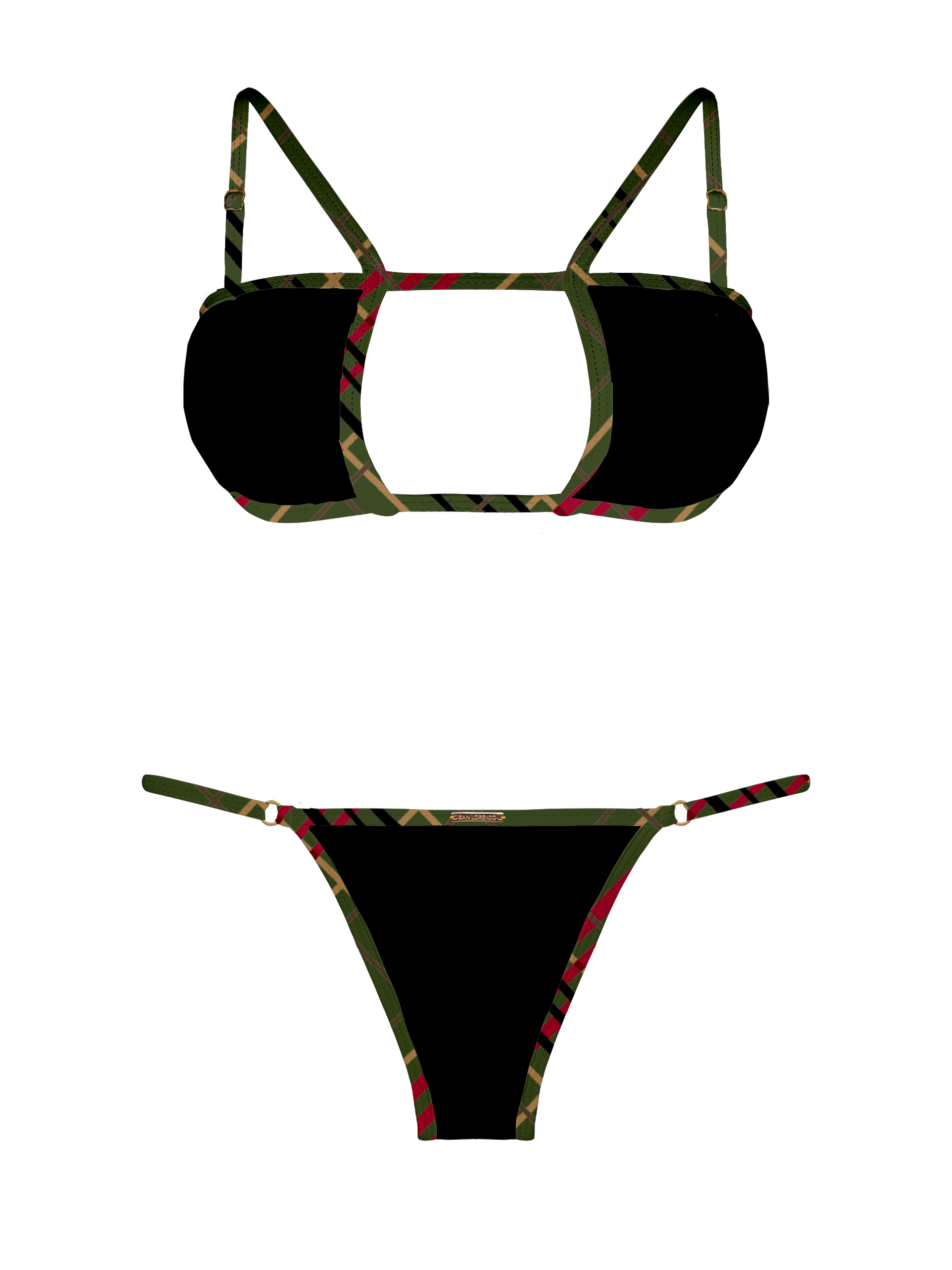 L'Amour Stone Trim Keyhole Bikini Top