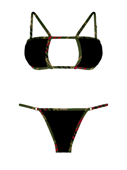 L'Amour Stone Trim Keyhole Bikini Top