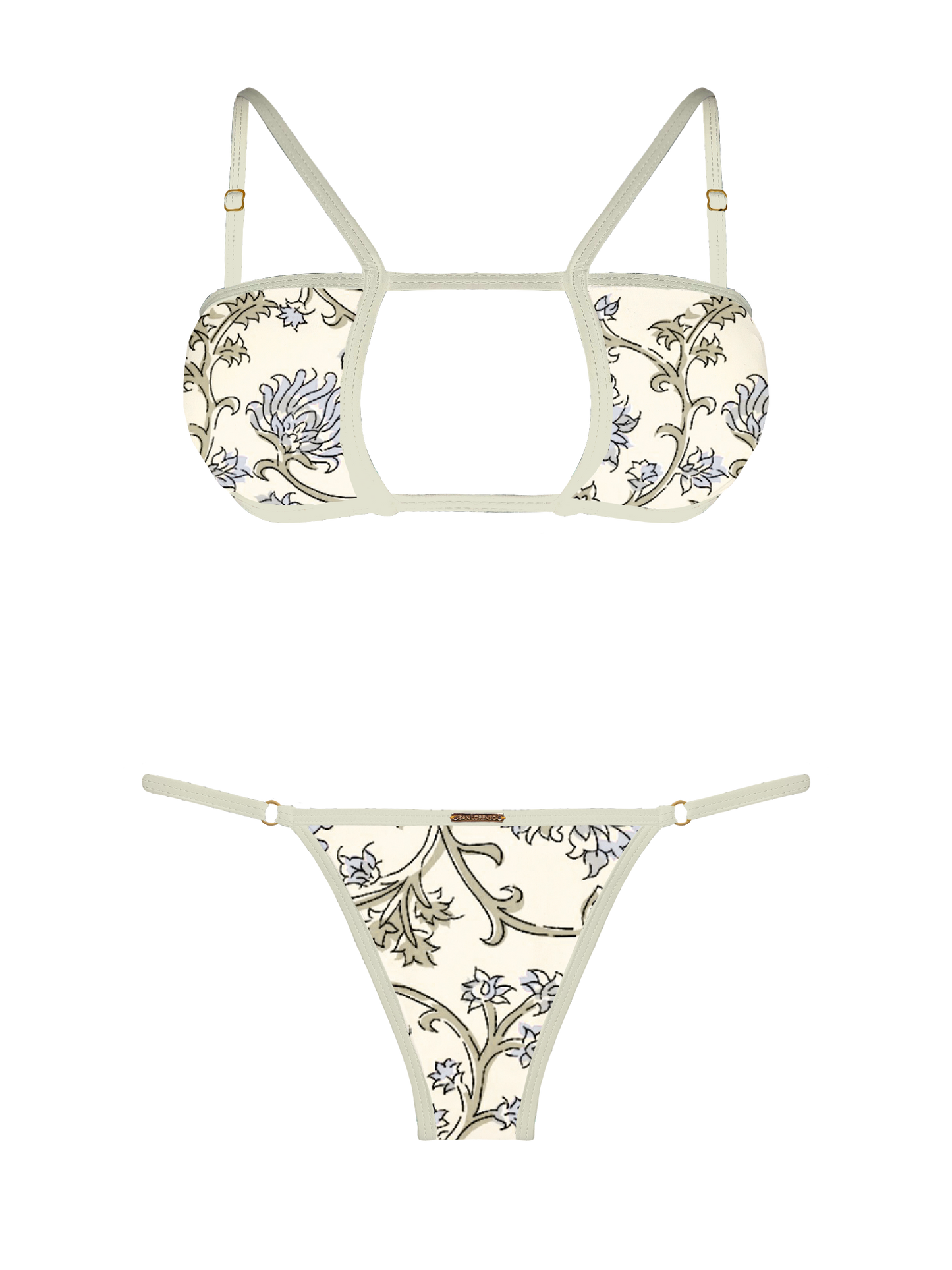 L'Amour Chantilly Lace Trim Keyhole Bikini Top
