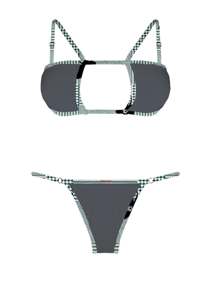 L'Amour Granite Trim Keyhole Bikini Top