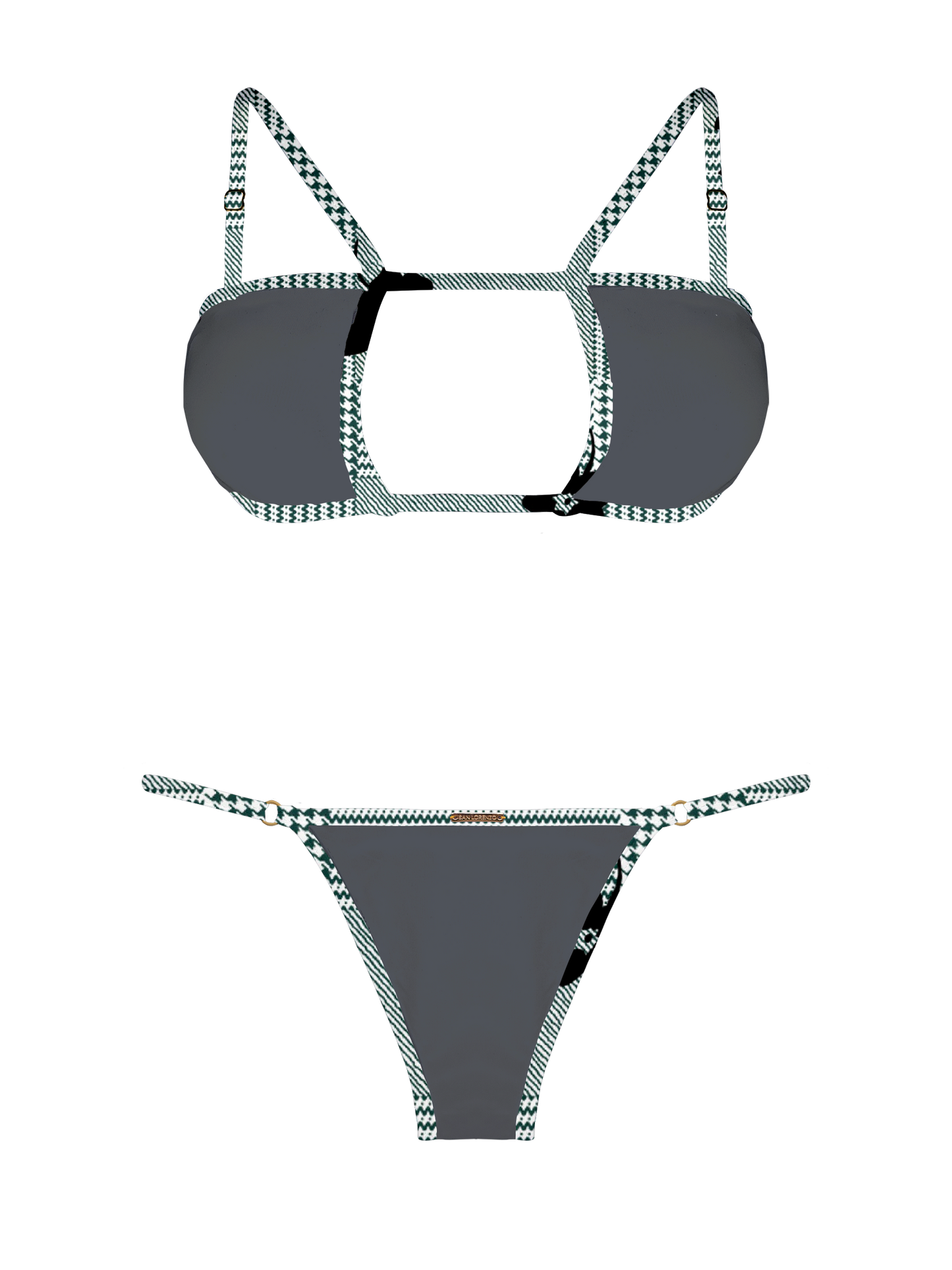 L'Amour Granite Trim Thin Brief Bikini Bottom