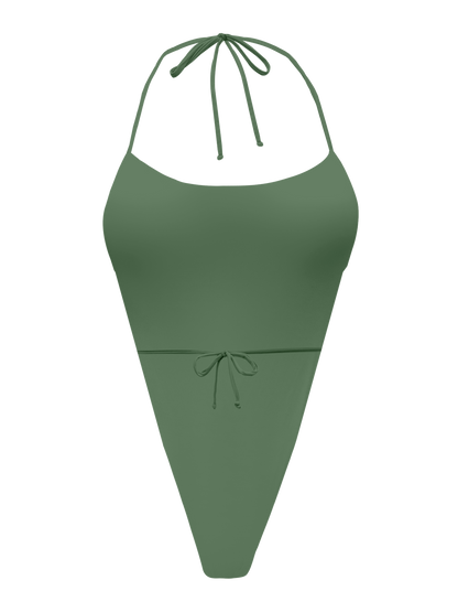 L'Amour Moss Triangle Thong One Piece Bikini