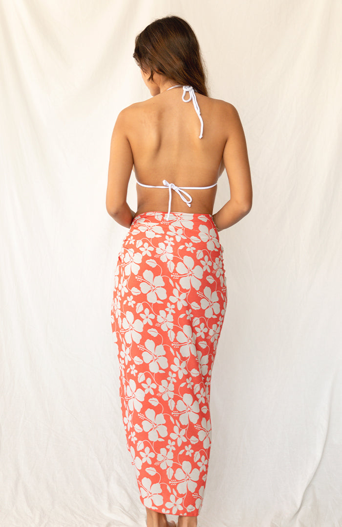 Hibiscus Red Sarong