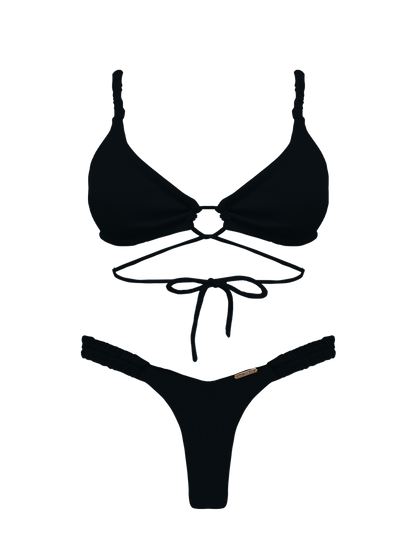 Bonita Obsidian Multi Ruched Bikini Top