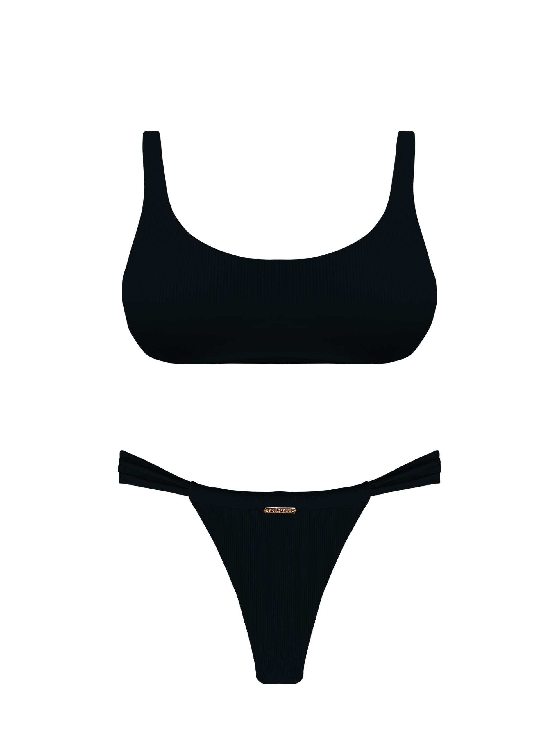 Bonita Obsidian Sliding Thong Brief Bikini Bottom
