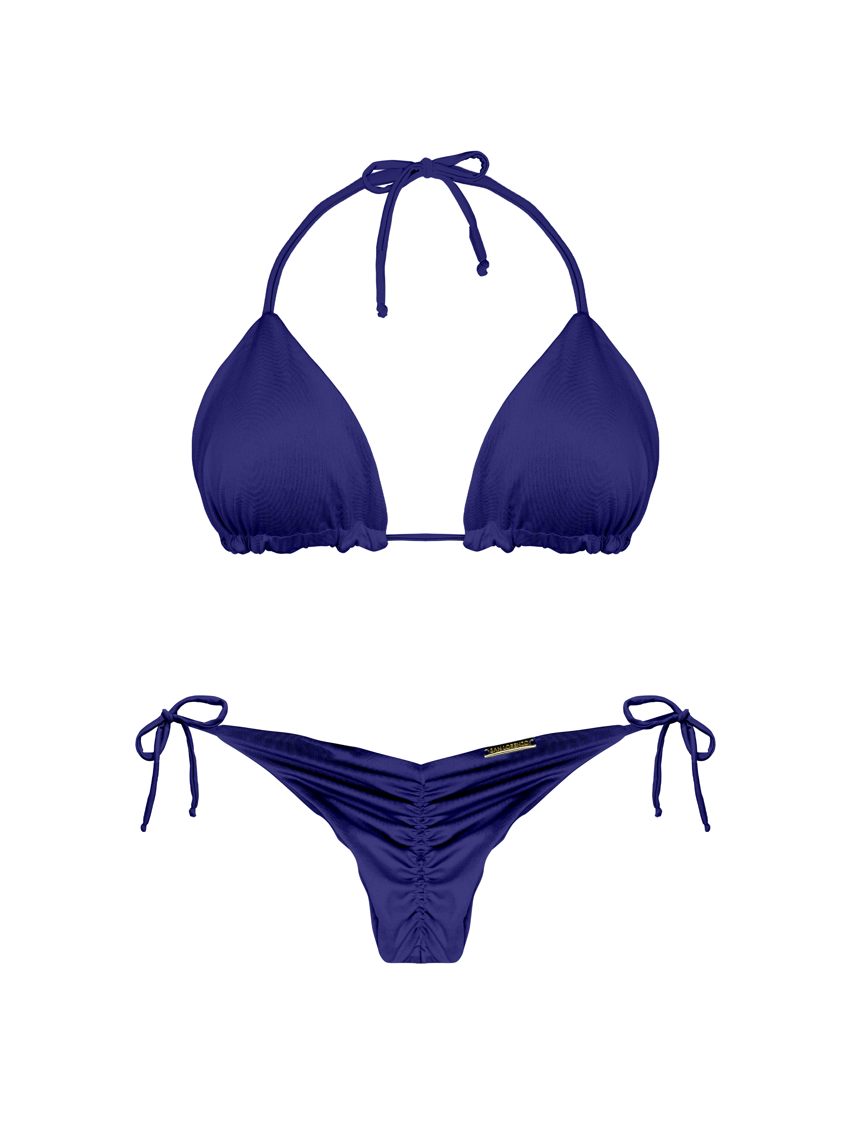 Essential Solids Royal Velvet Thin Scrunch Brief Bikini Bottom
