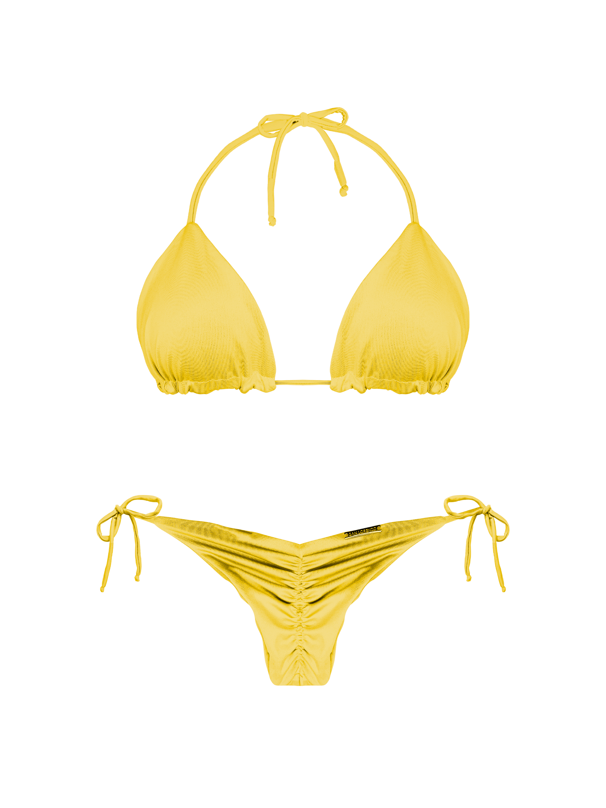 Essential Solids Citrine Thin Scrunch Brief Bikini Bottom – San Lorenzo ...