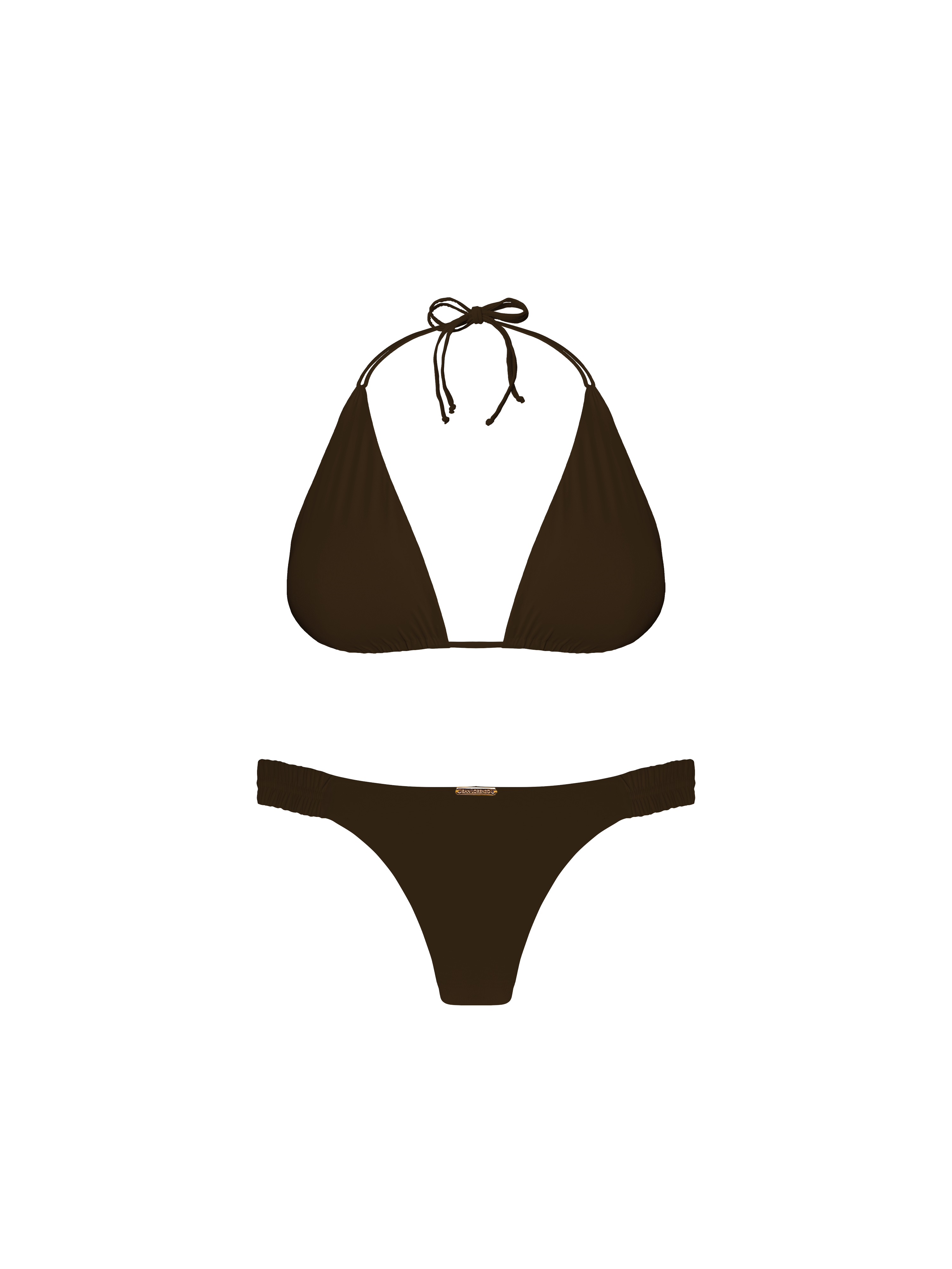 Eterna Chocolate Double String Halter Bikini Top