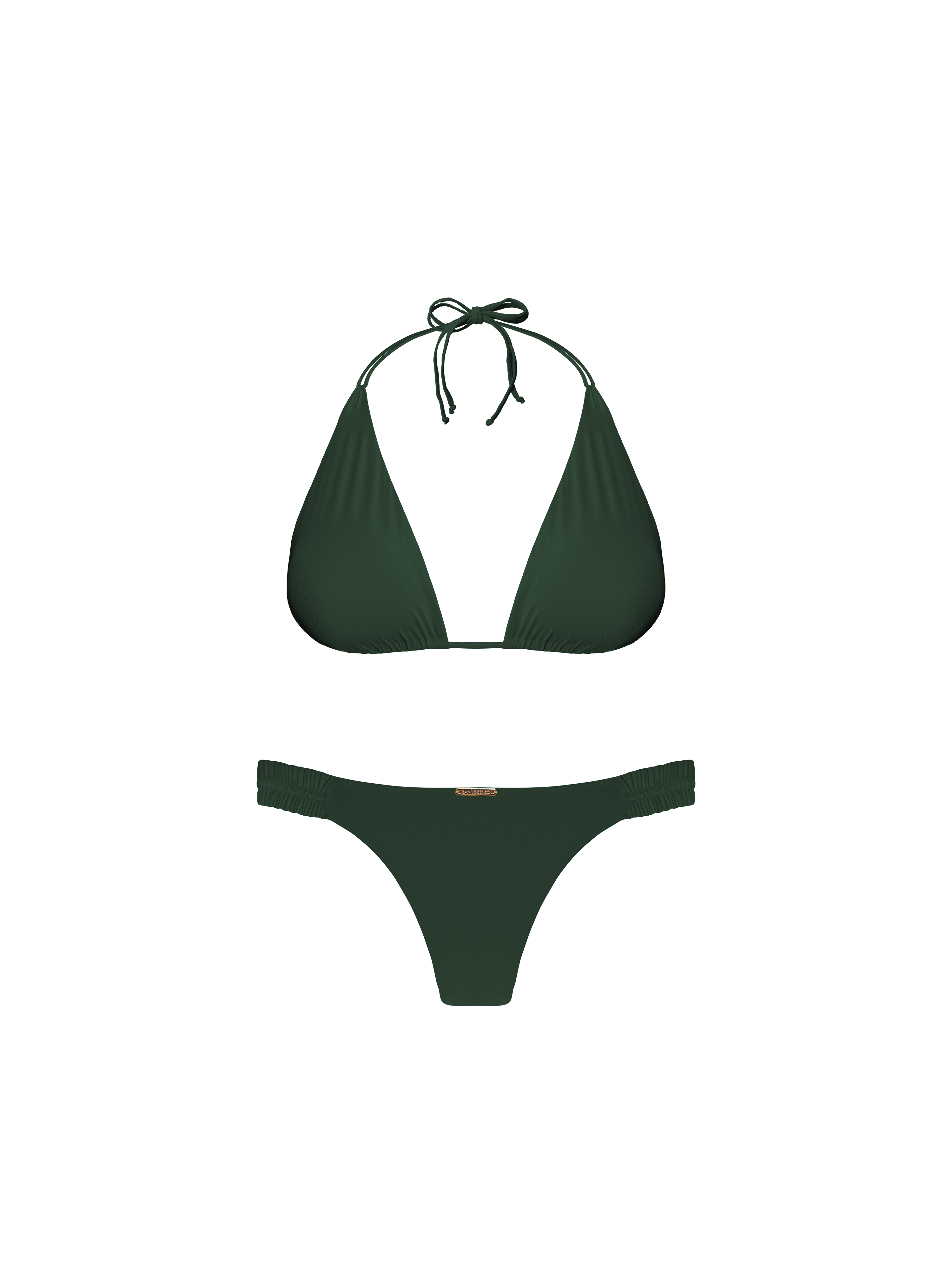 Eterna Lush Olive Double String Halter Bikini Top