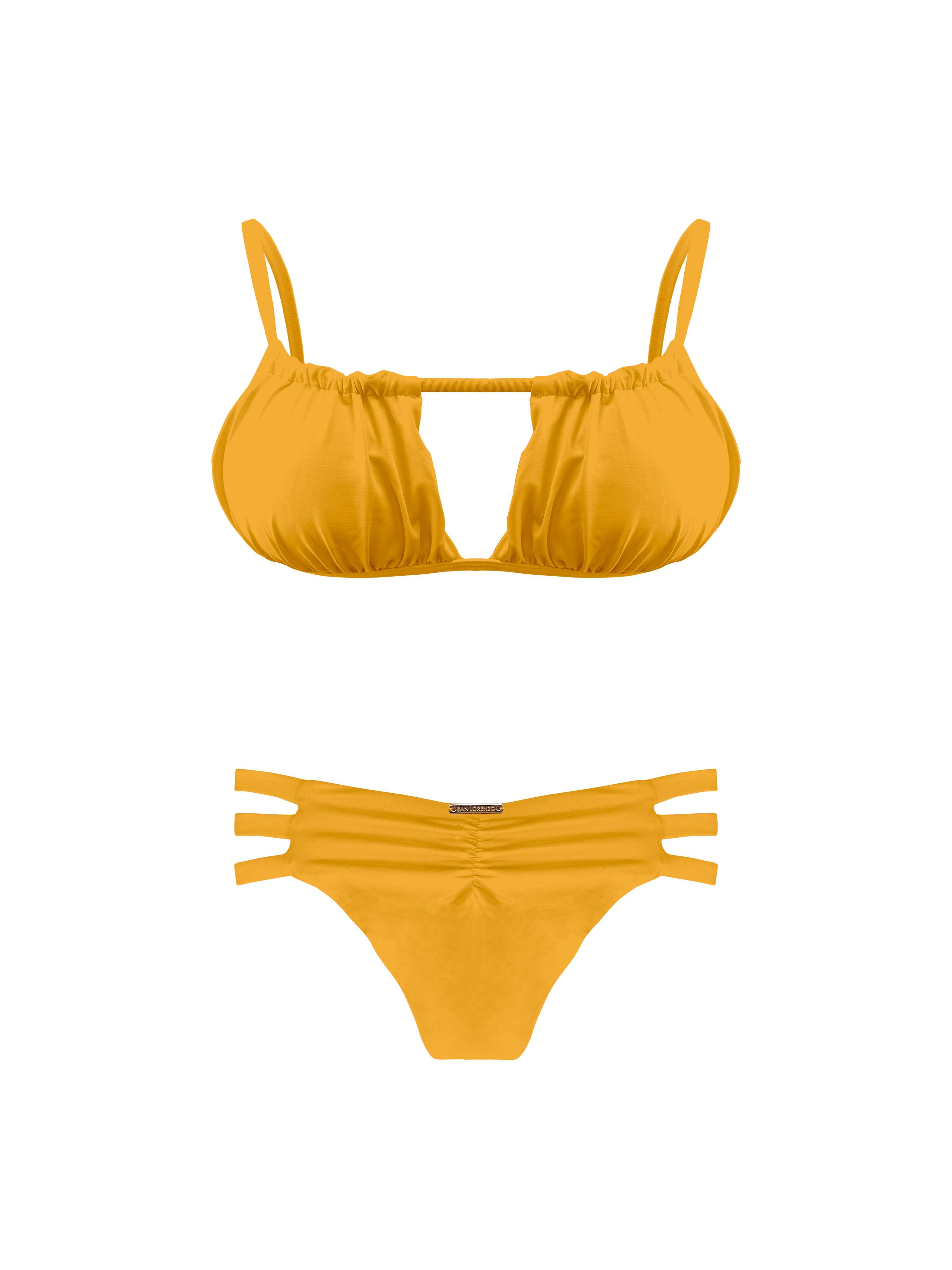 Kaia Sunhoney Three Strap Ruched Bikini Bottom