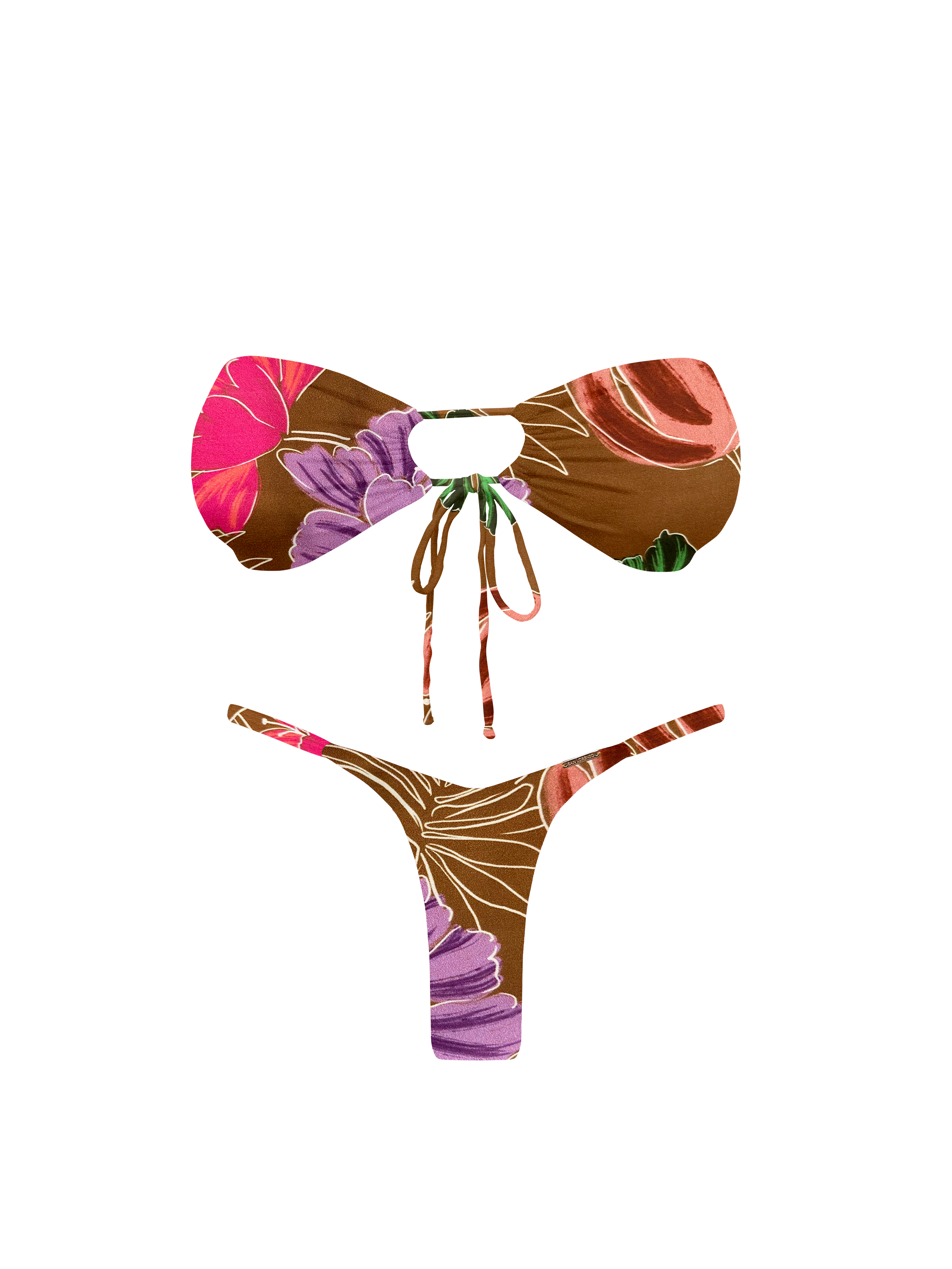 Kaia Wild Blossom Thin Garder Thong Bikini Bottom