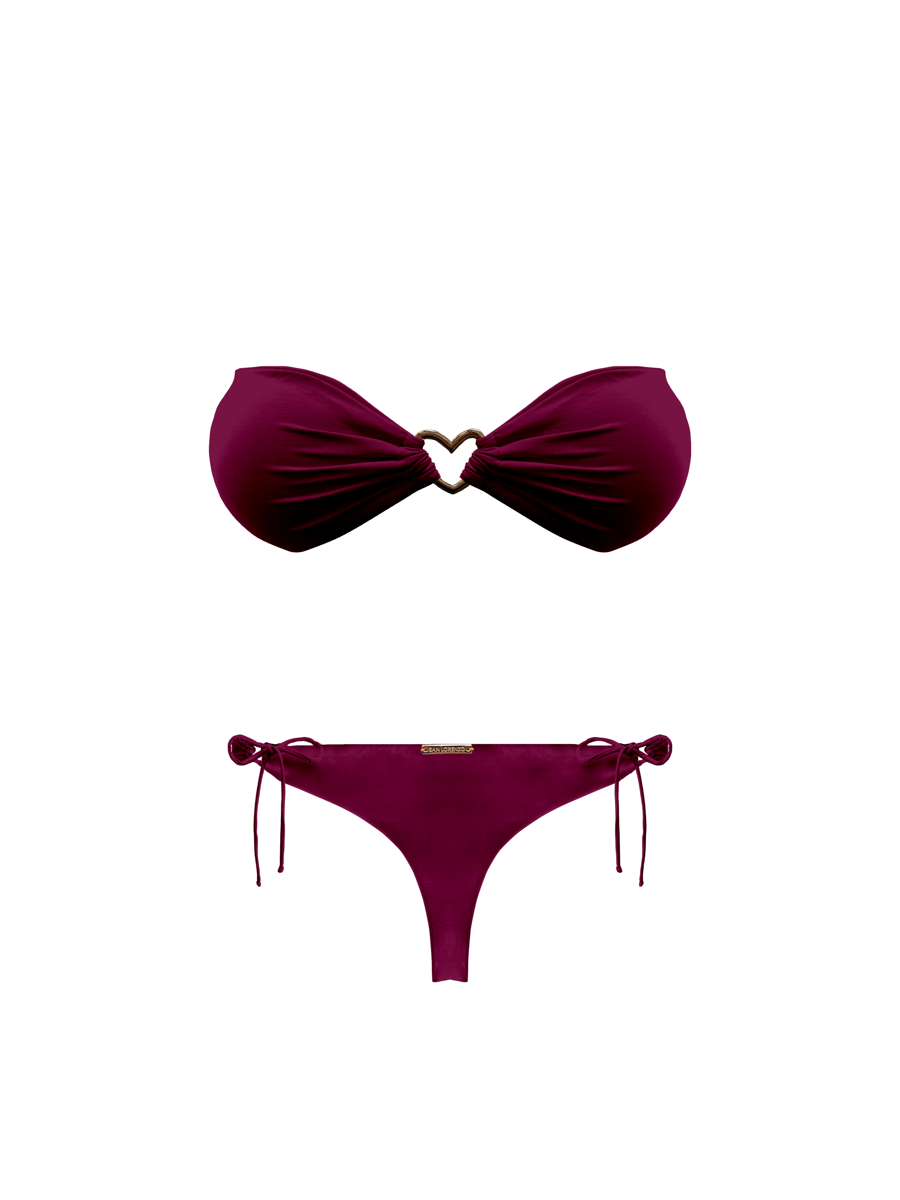 Kaia Mahogany Thong Tie Loop Bikini Bottom