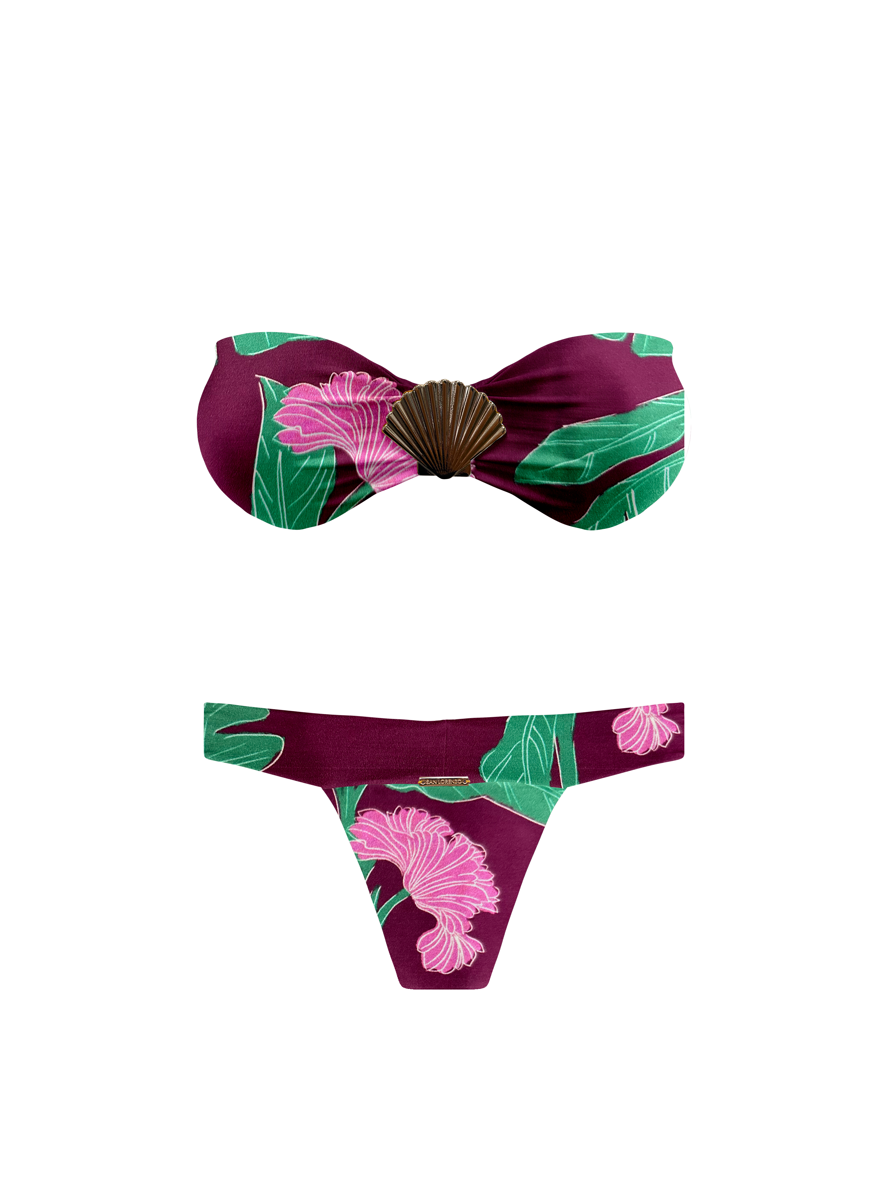 Kaia Floral Plum Belt Bikini Bottom