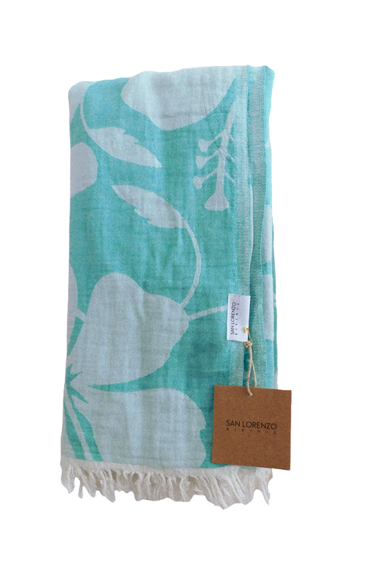 Hibiscus Turquoise Towel