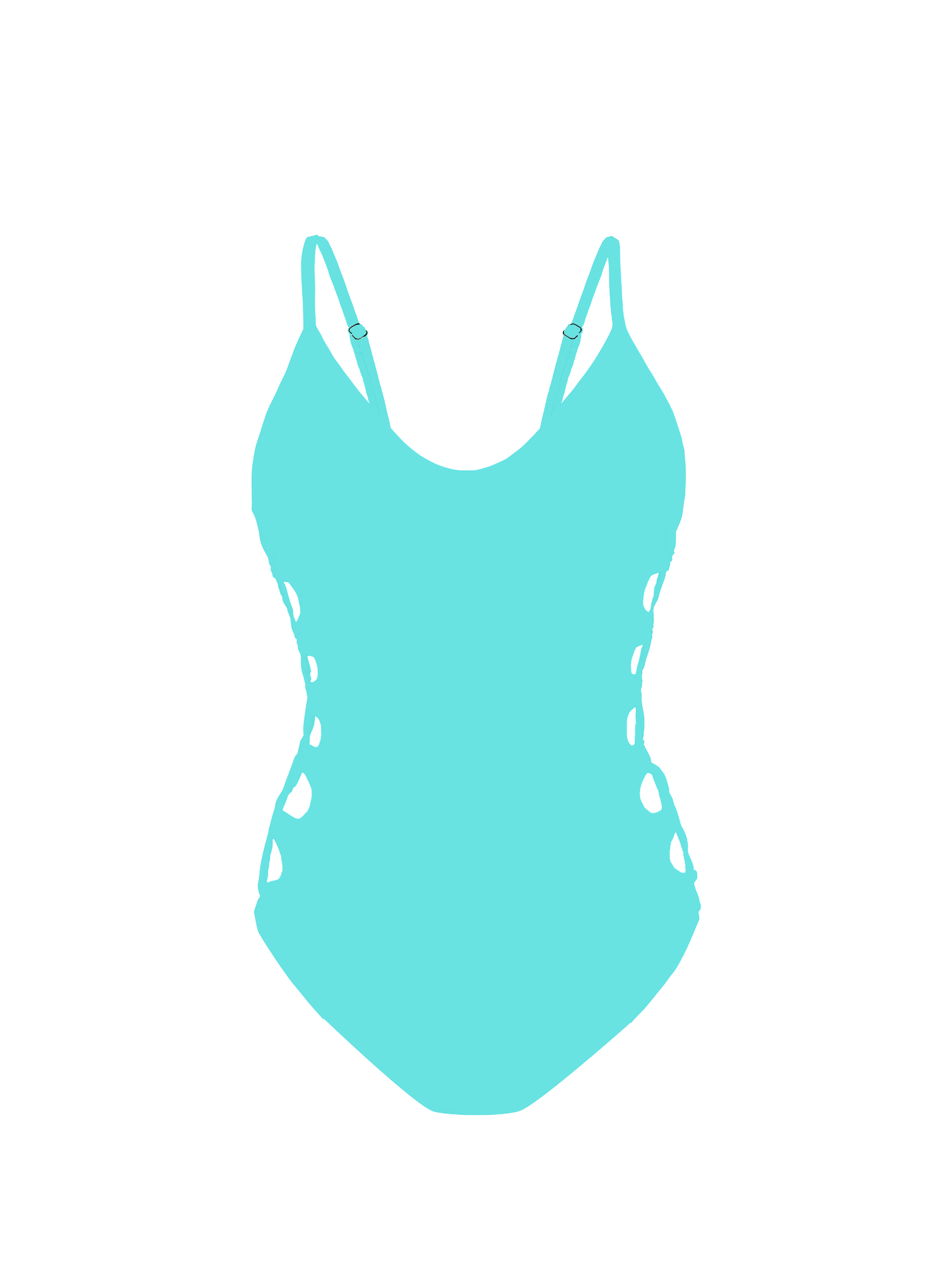 Moorea Azure Teal Side Lace Up One Piece