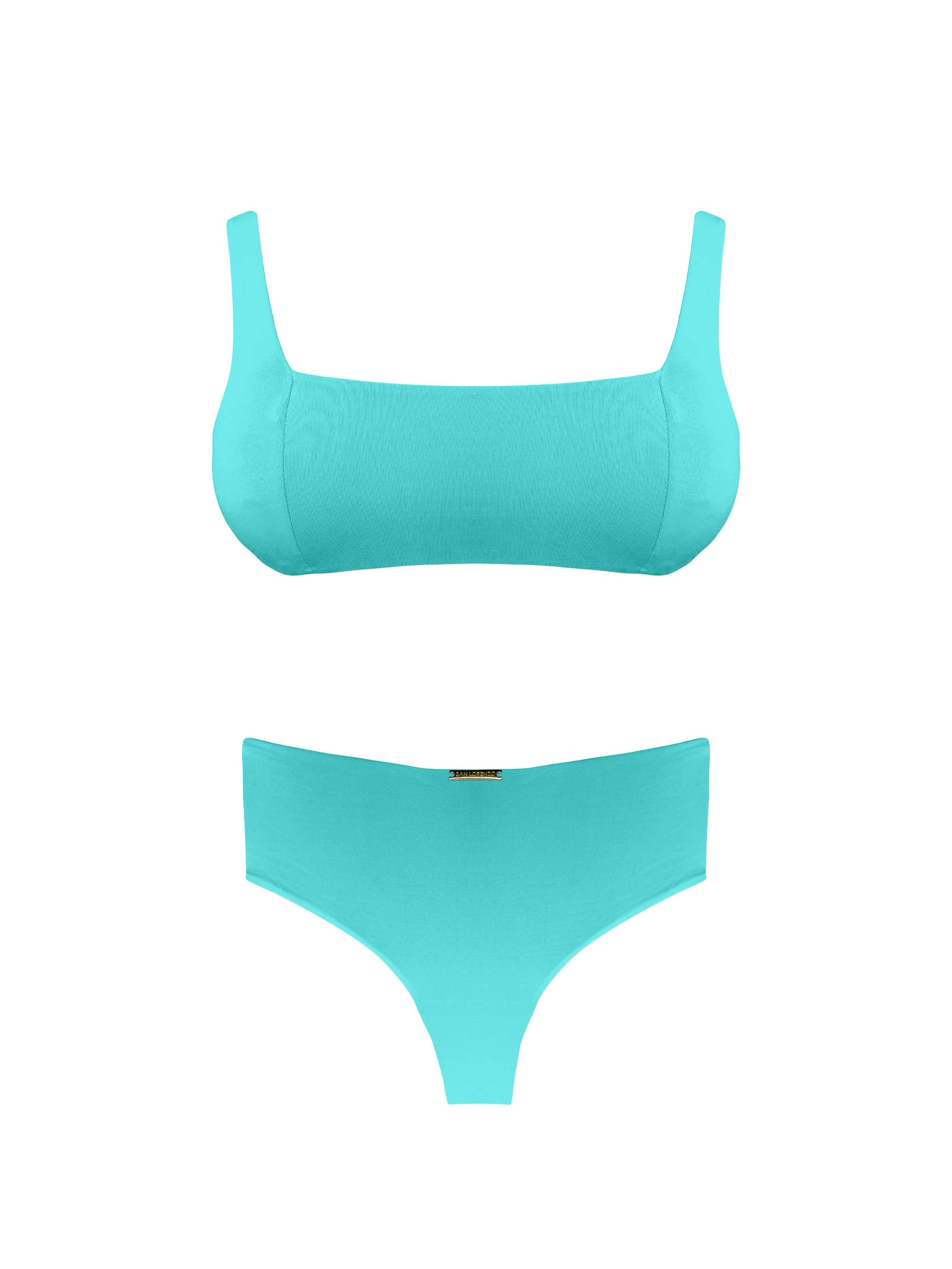 Moorea Azure Teal High Waist Bikini Bottom