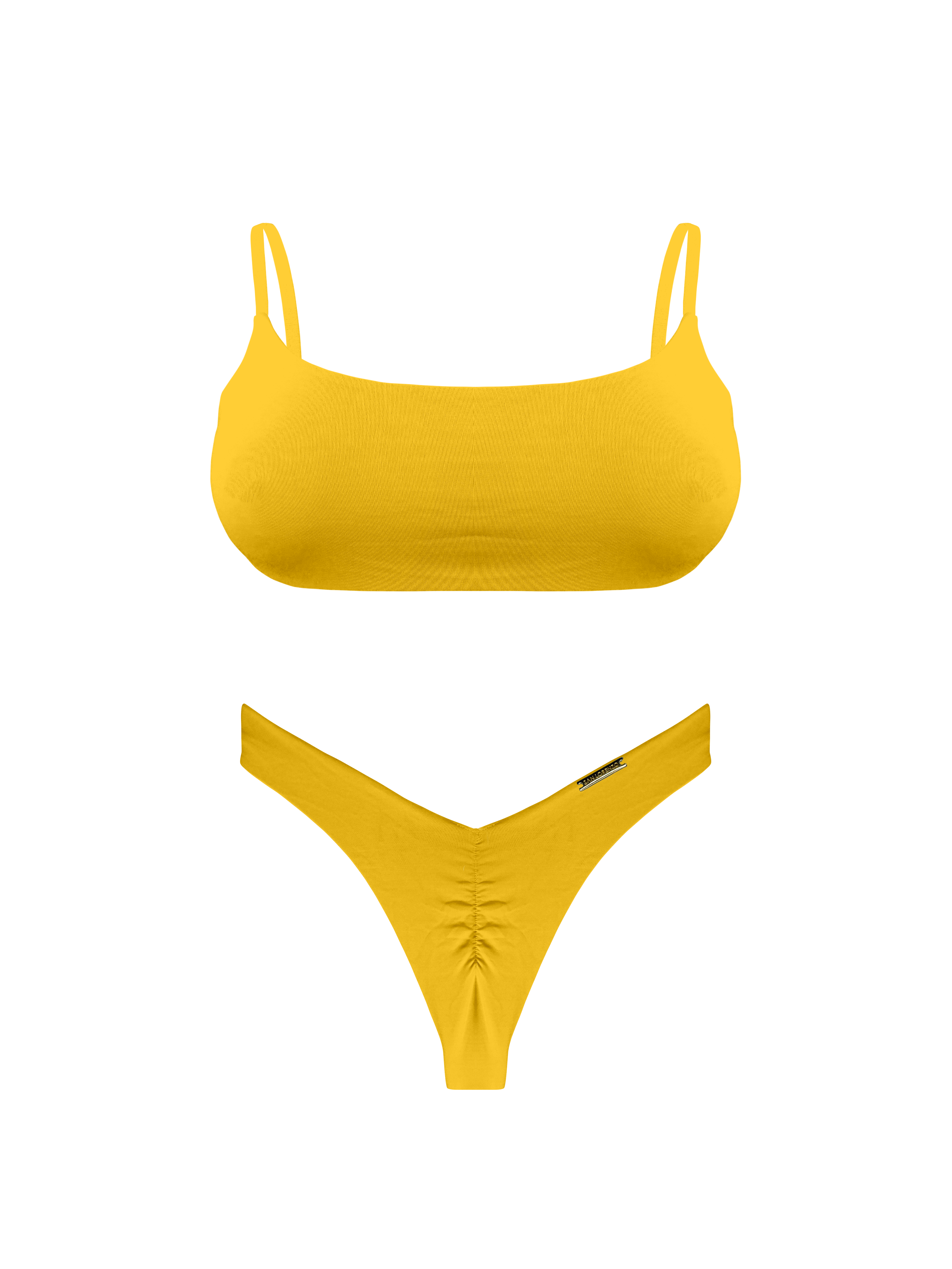 Moorea Golden Island Sport Cross Back Bikini Top