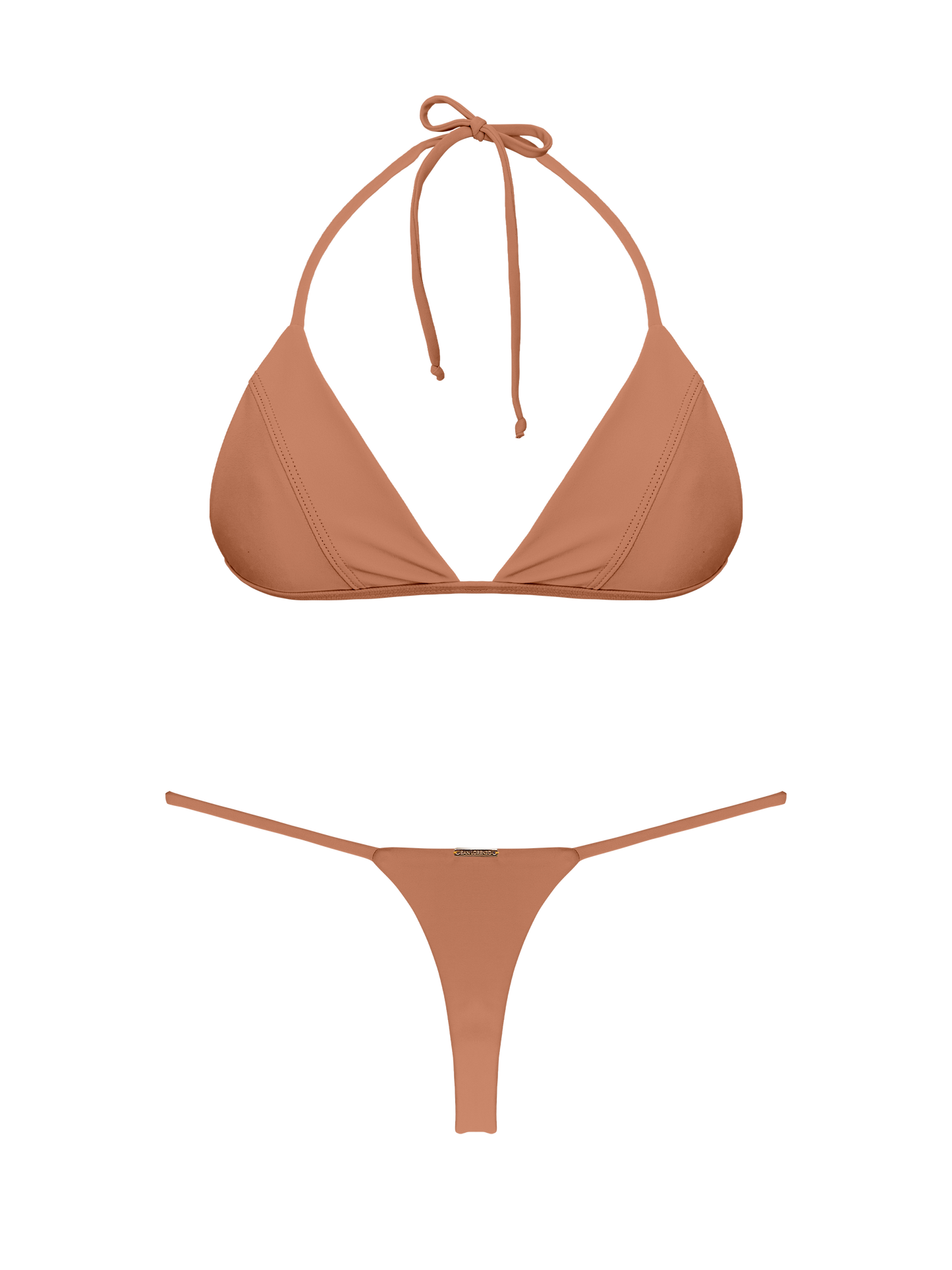 Coral Dune Sunset Thong Thin Brief Bikini Bottom