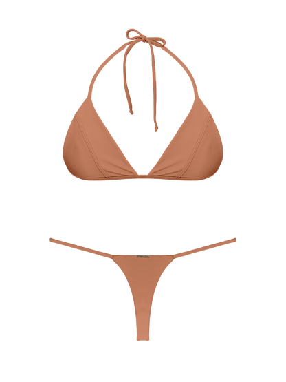 Coral Dune Sunset Thong Thin Brief Bikini Bottom