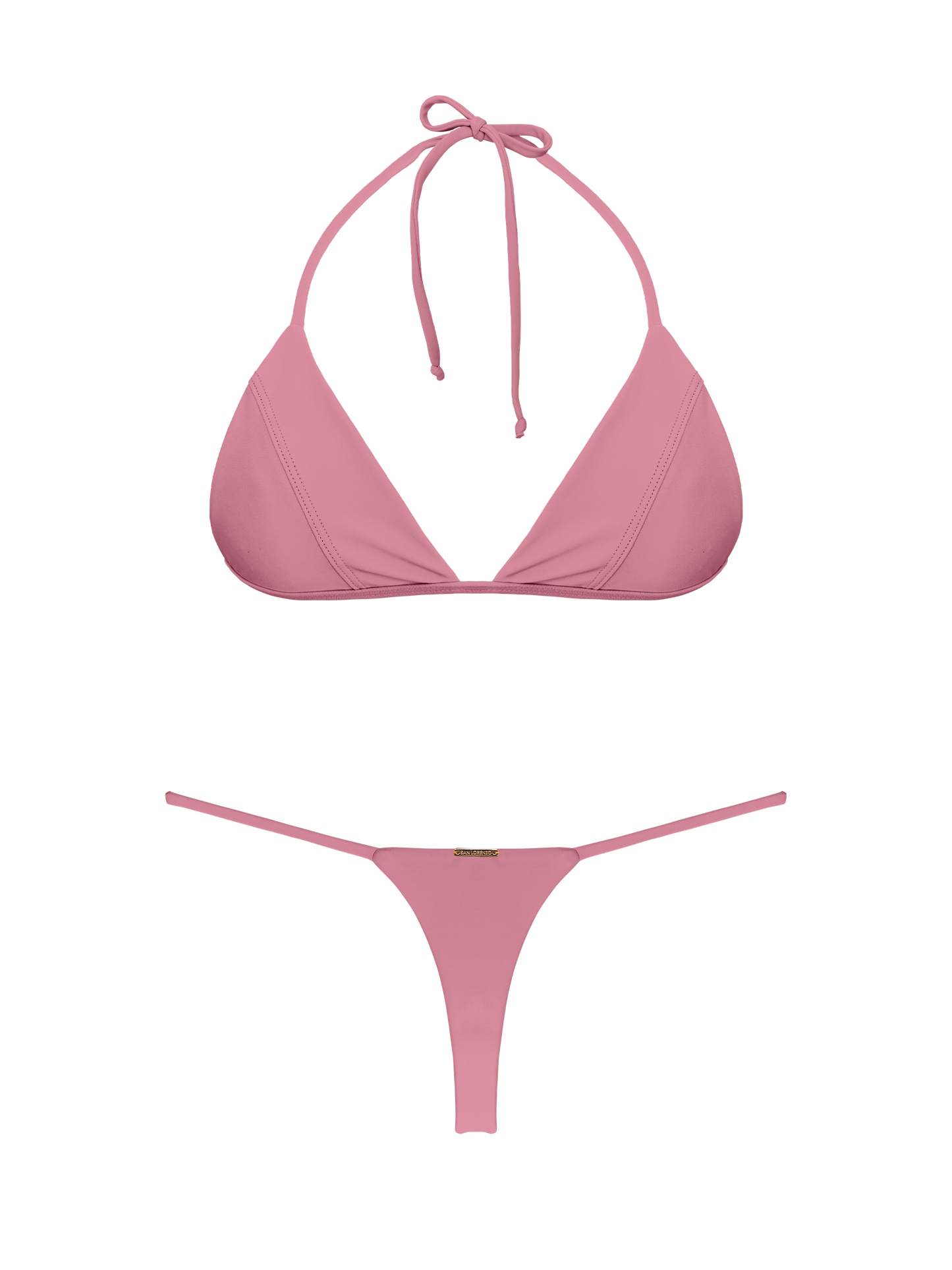 Coral Pink Sand Bra Halter Bikini Top