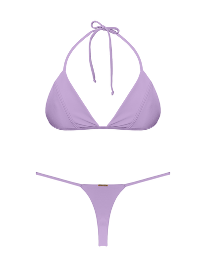 Coral Oceanic Lilac Thong Thin Brief Bikini Bottom