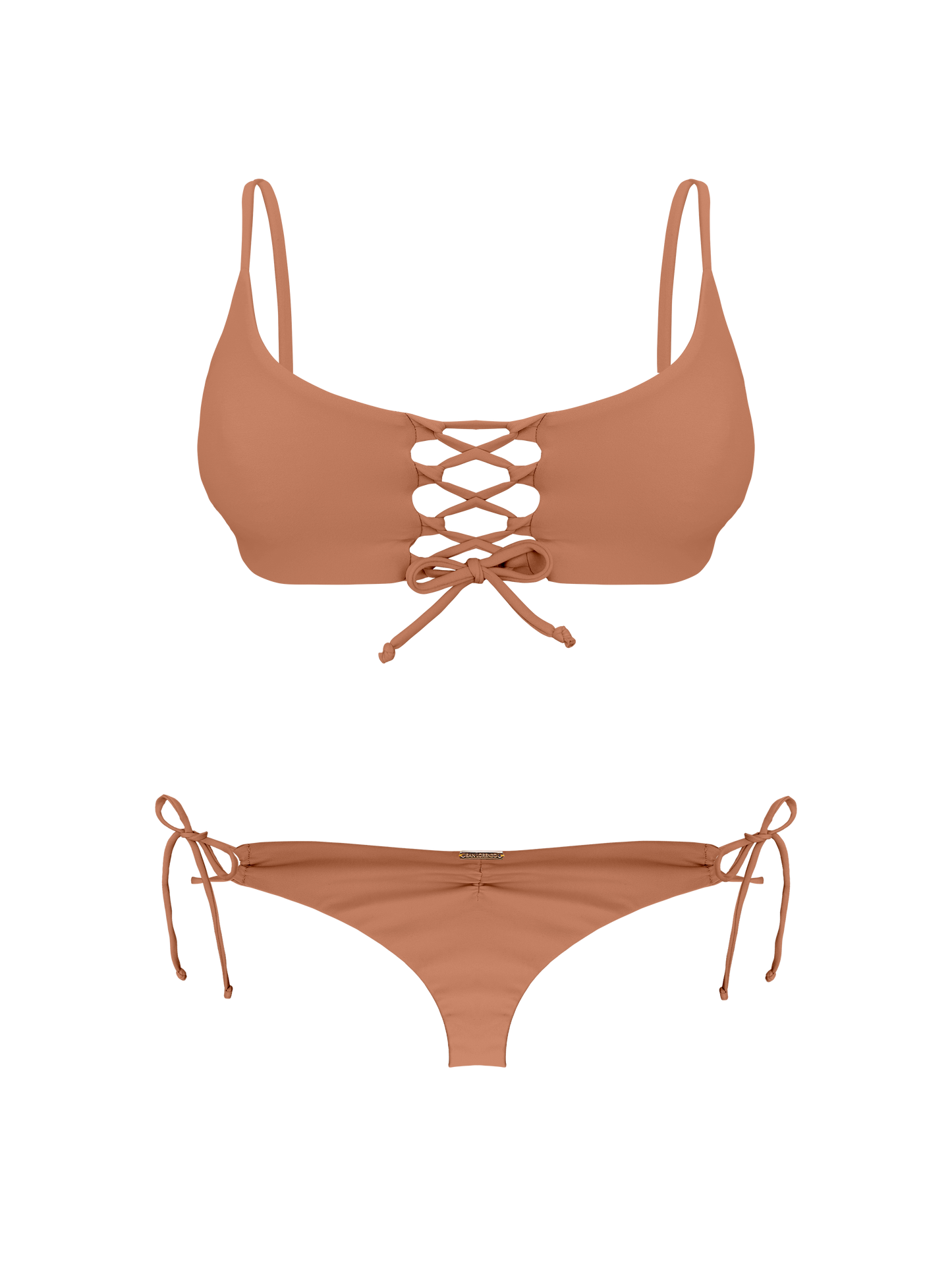 Coral Dune Sunset Cross Front Loop Bikini Top