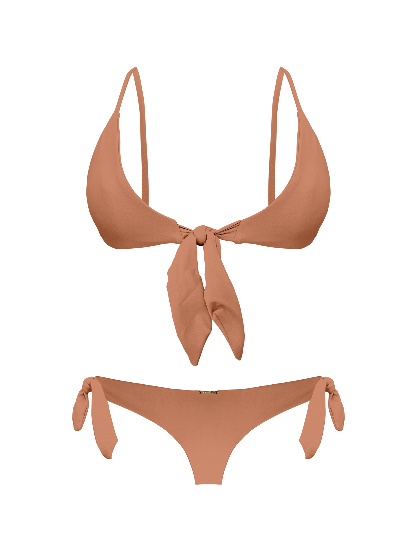 Coral Dune Sunset Front Tie Bralette Bikini Top