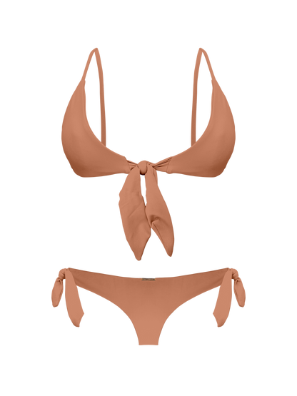 Coral Dune Sunset Side Tie Thong Bikini Bottom