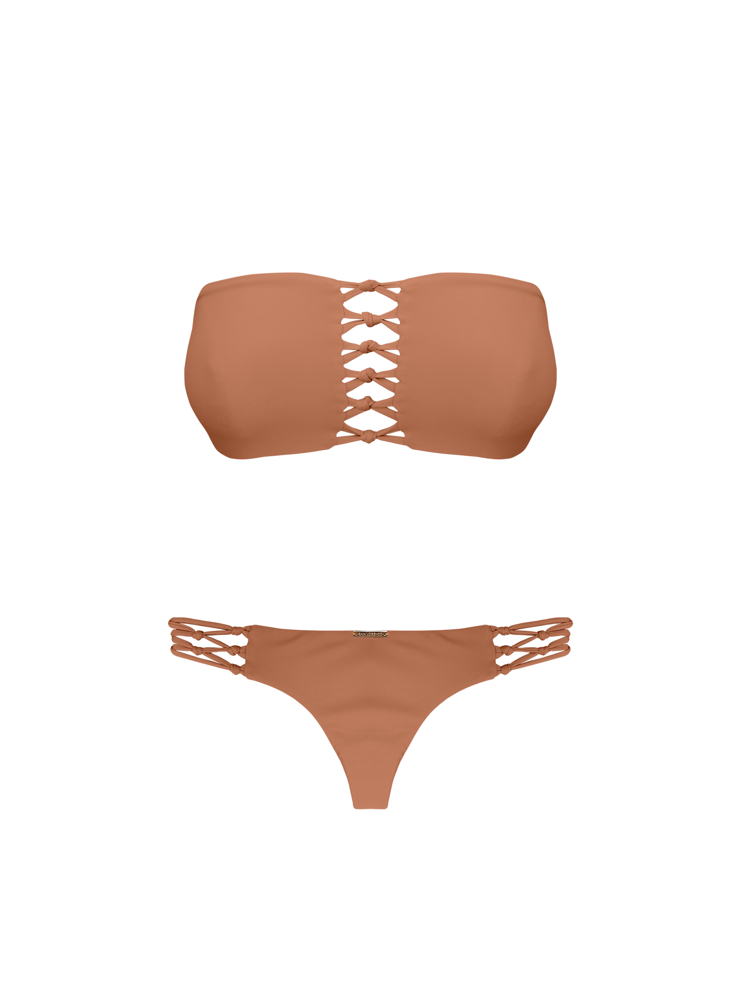 Coral Dune Sunset Braided Thong Bikini Bottom
