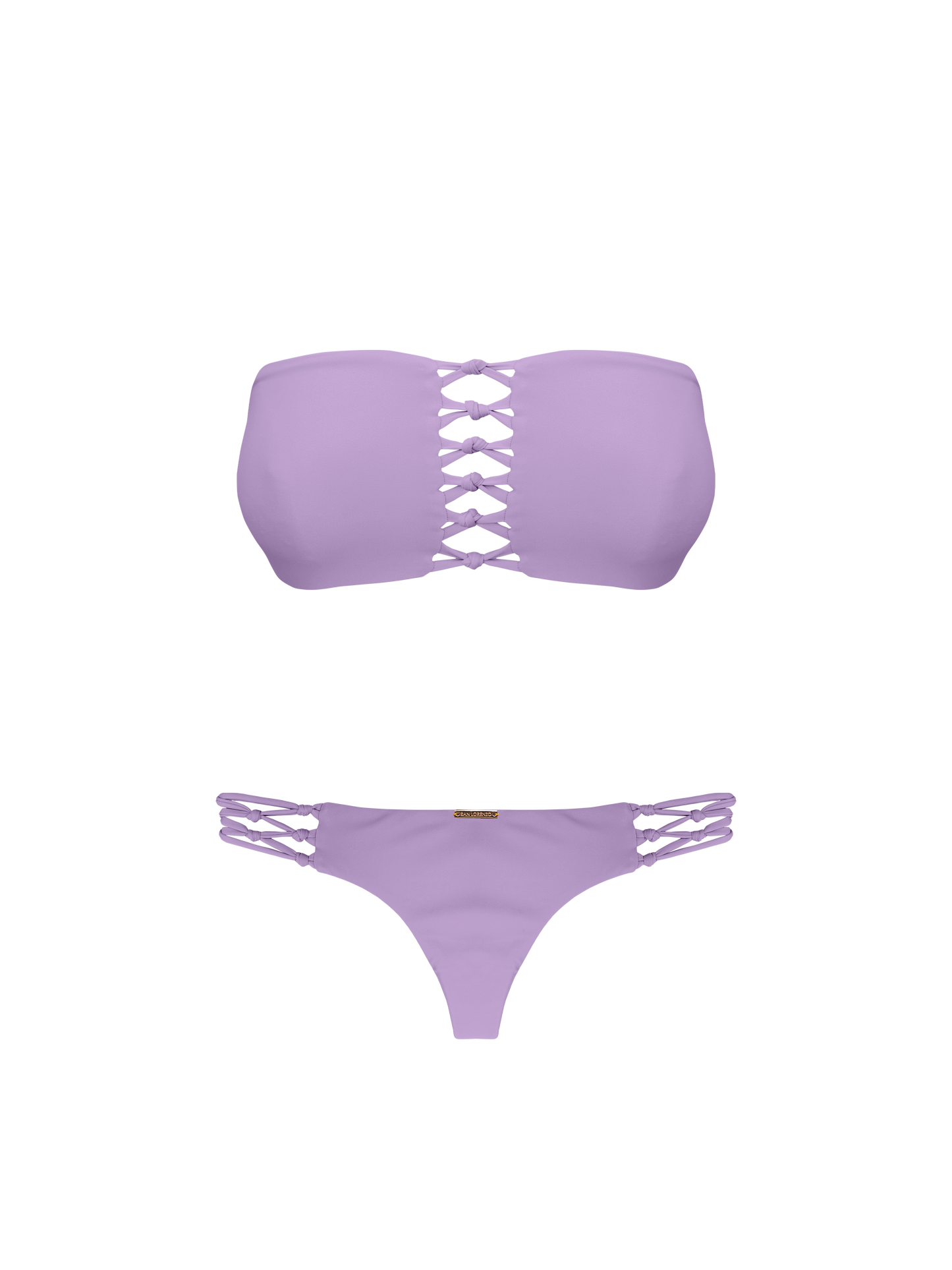 Coral Oceanic Lilac Braided Bandeau Bikini Top