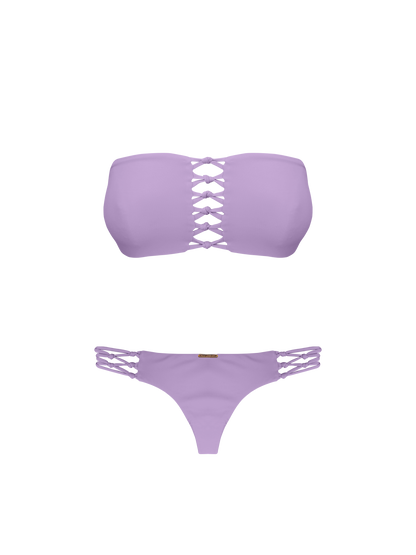 Coral Oceanic Lilac Braided Bandeau Bikini Top