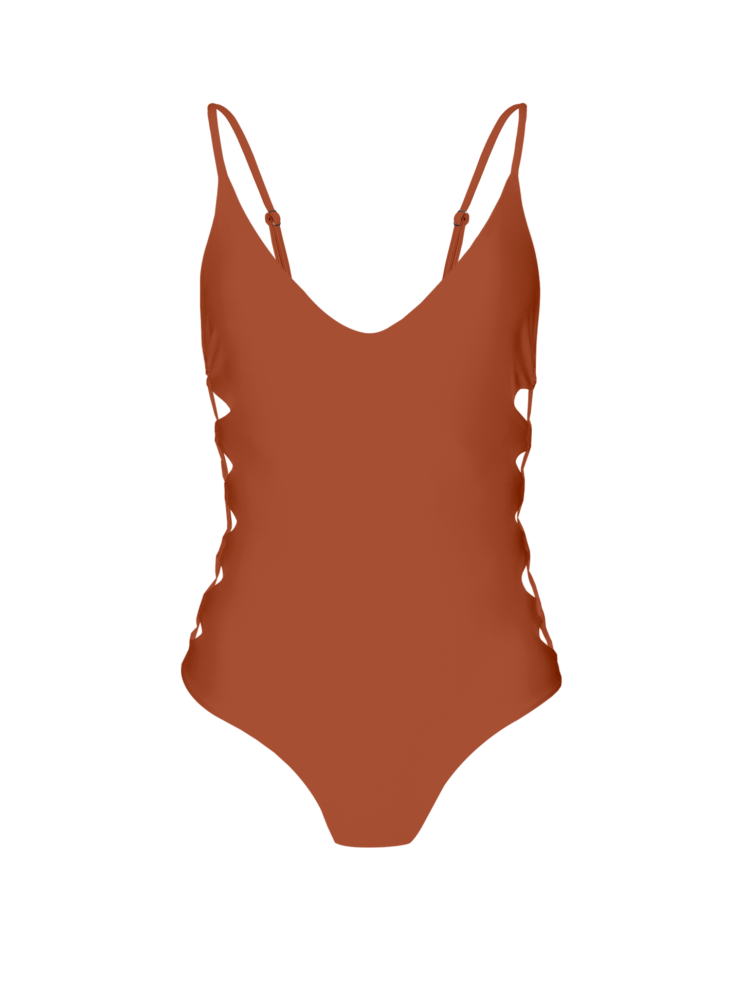 Coral Sunset Glow Side Lace Up One Piece