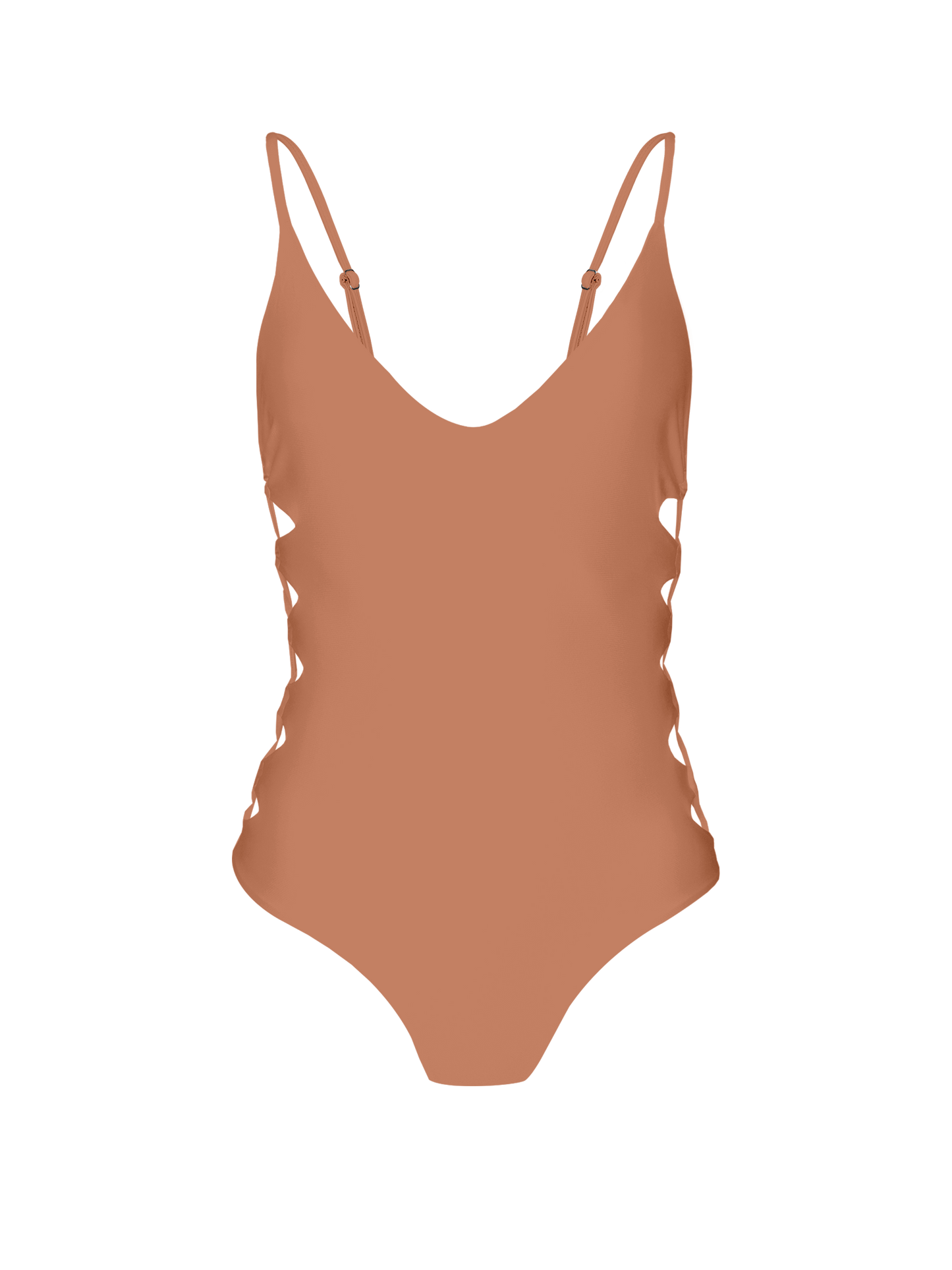 Coral Dune Sunset Side Lace Up One Piece