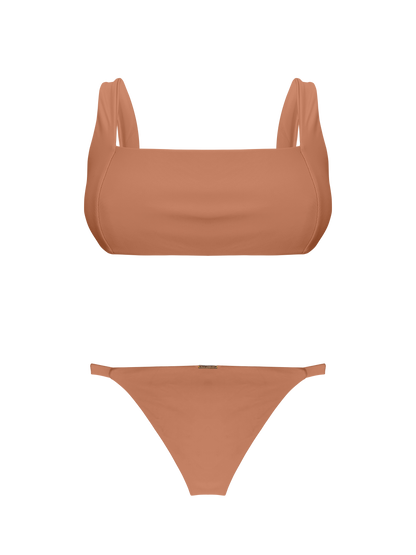Coral Dune Sunset Retro Bikini Top
