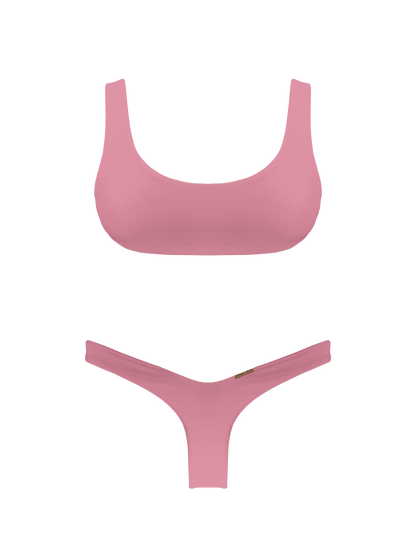 Coral Pink Sand Scoop Neck Bikini Top