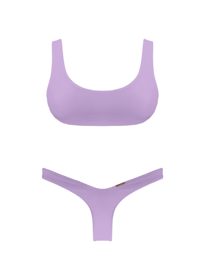 Coral Oceanic Lilac Thong Brief Bikini Bottom