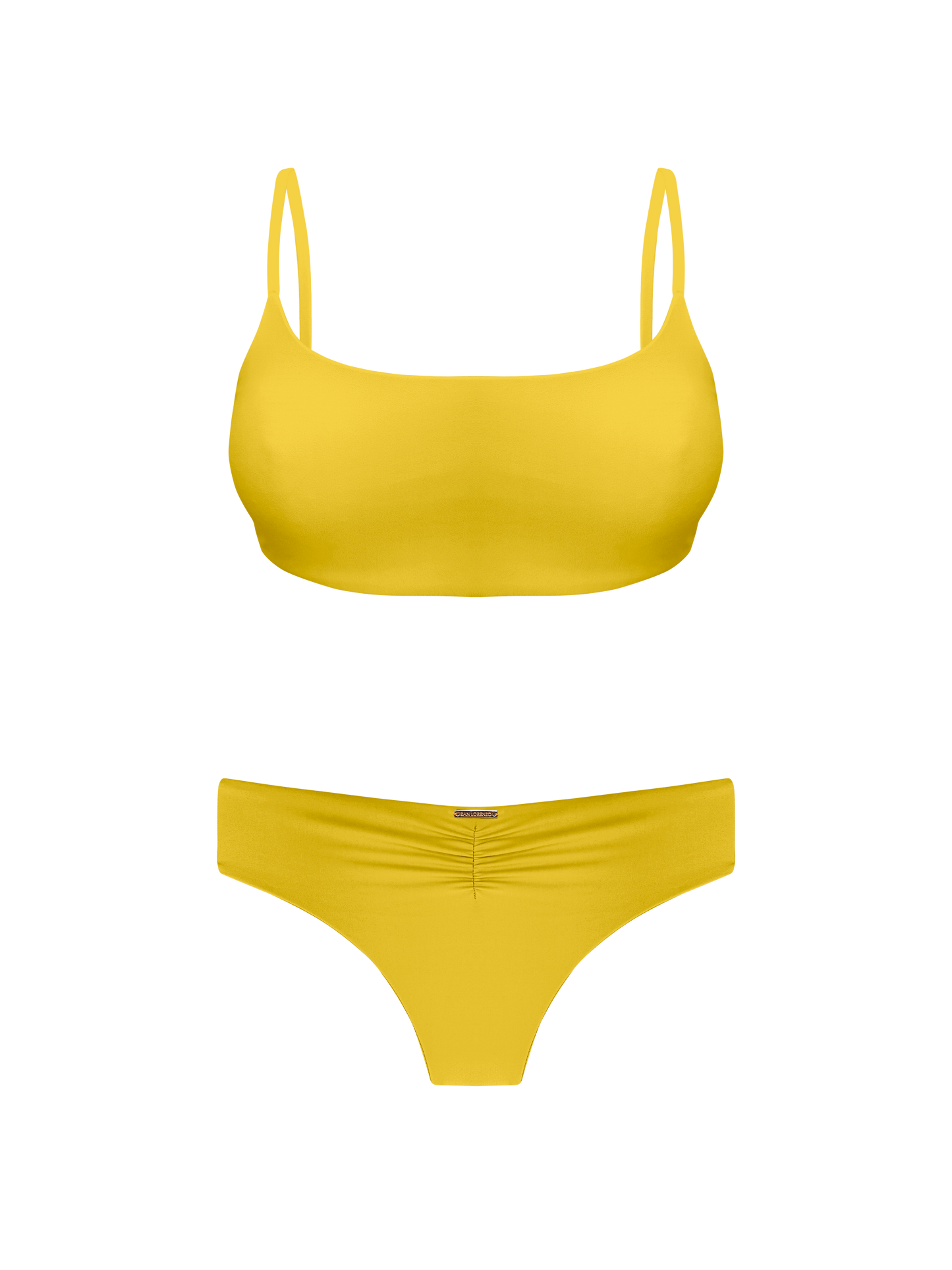Coral Lemon Luster Sport Brief Bikini Bottom
