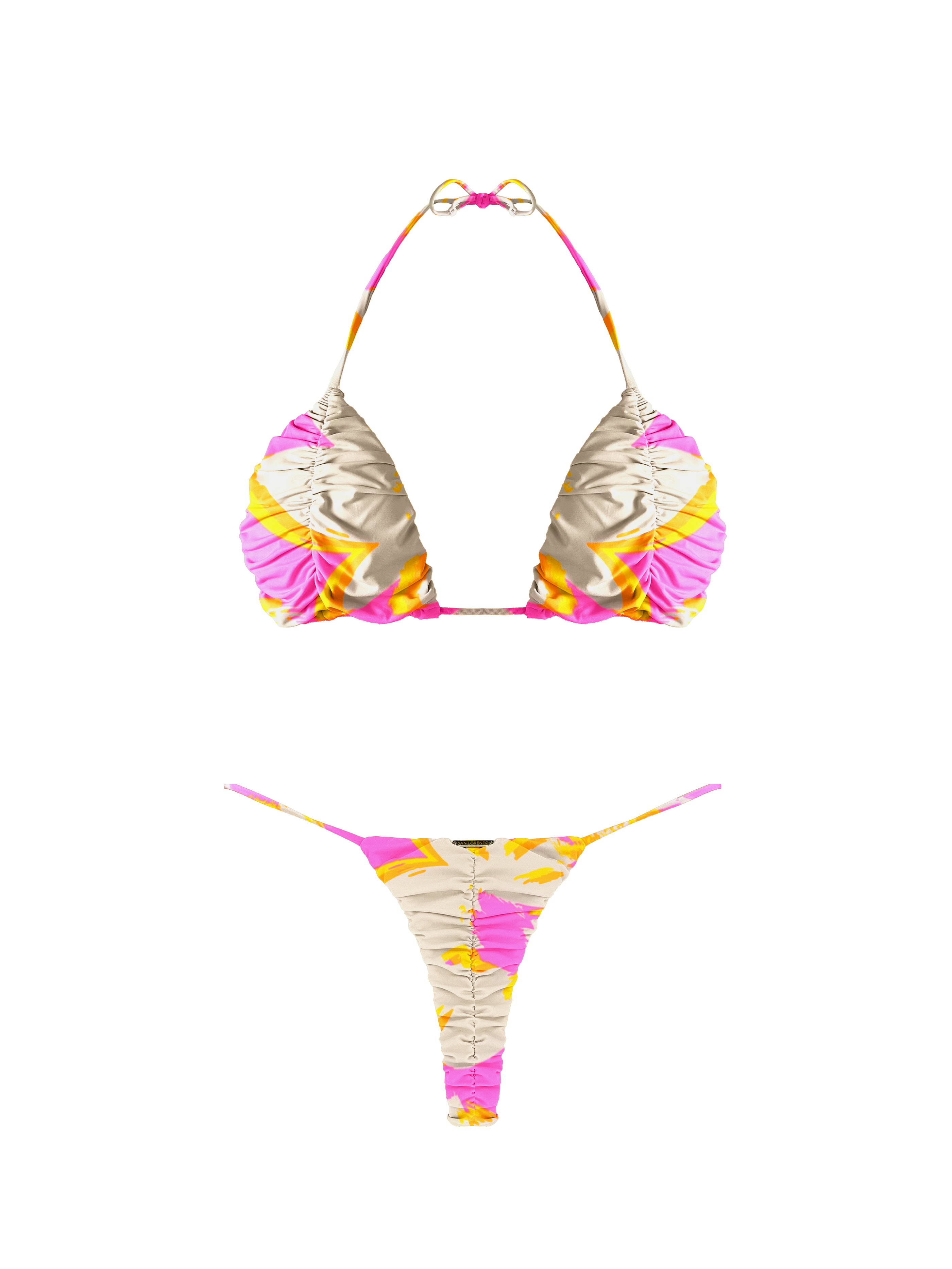 Prisma Tropic Blush Ruffled Triangle Bikini Top